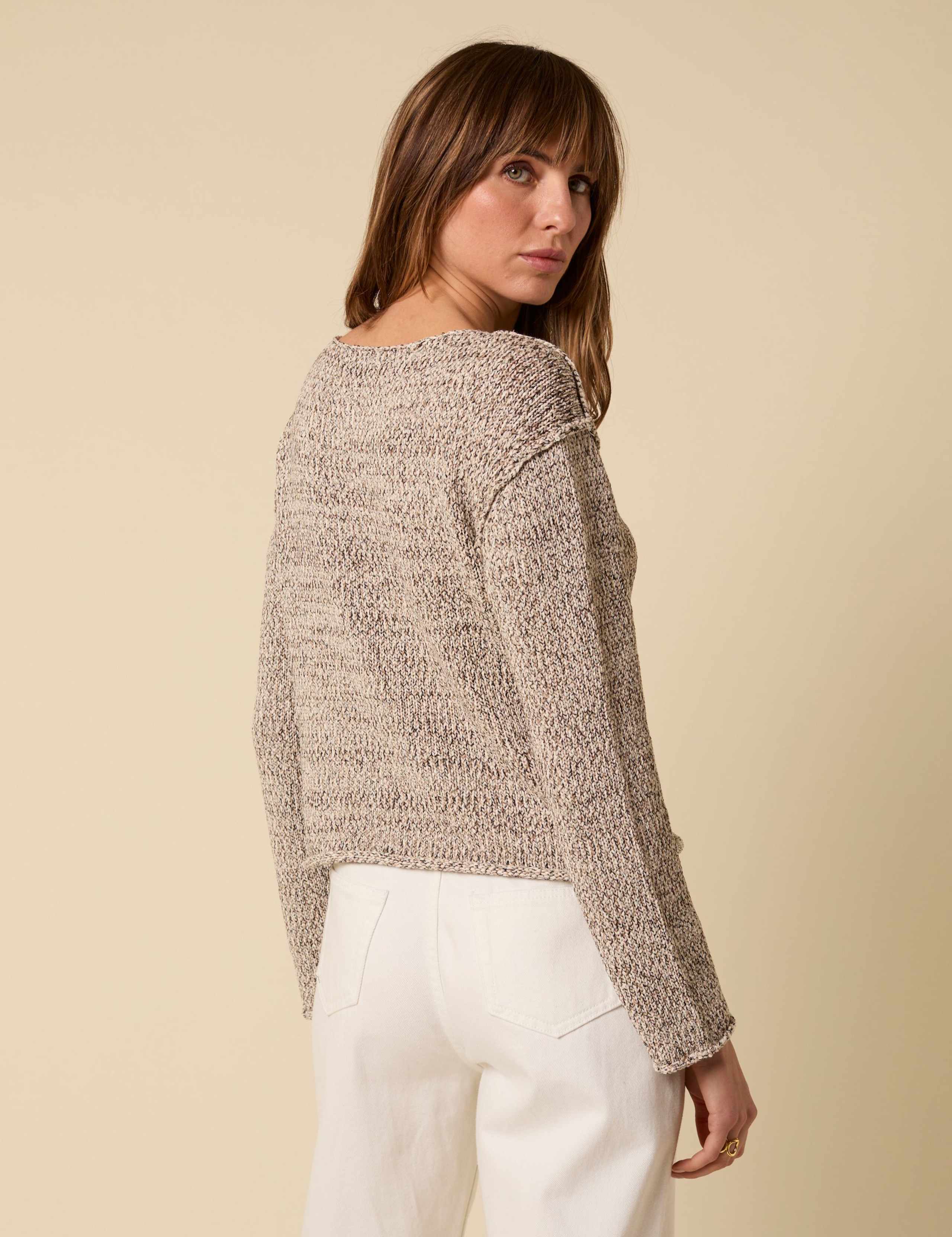 Brown Knitted Fitted Jumper 2 of 6