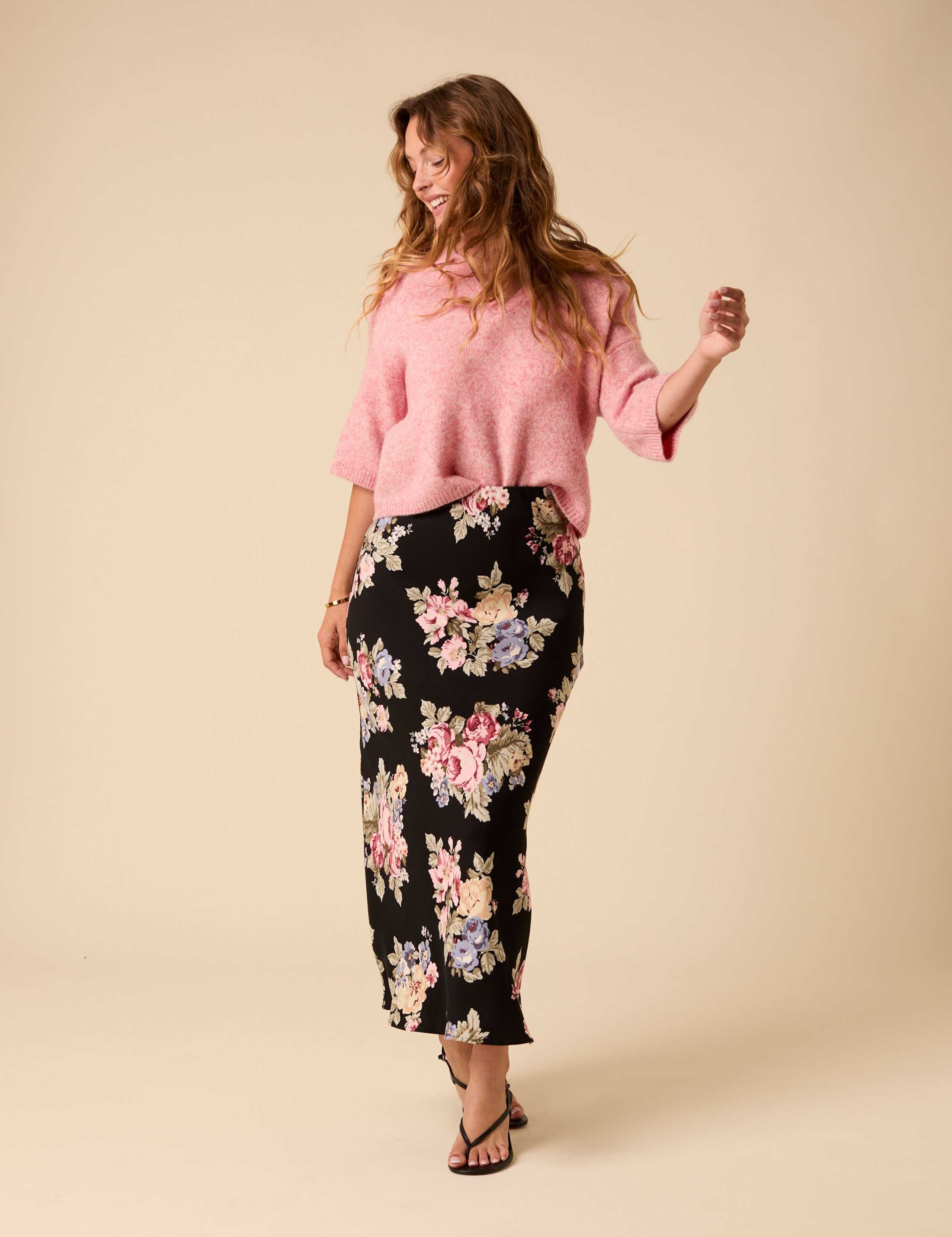 Floral Midi Slip Skirt 2 of 6