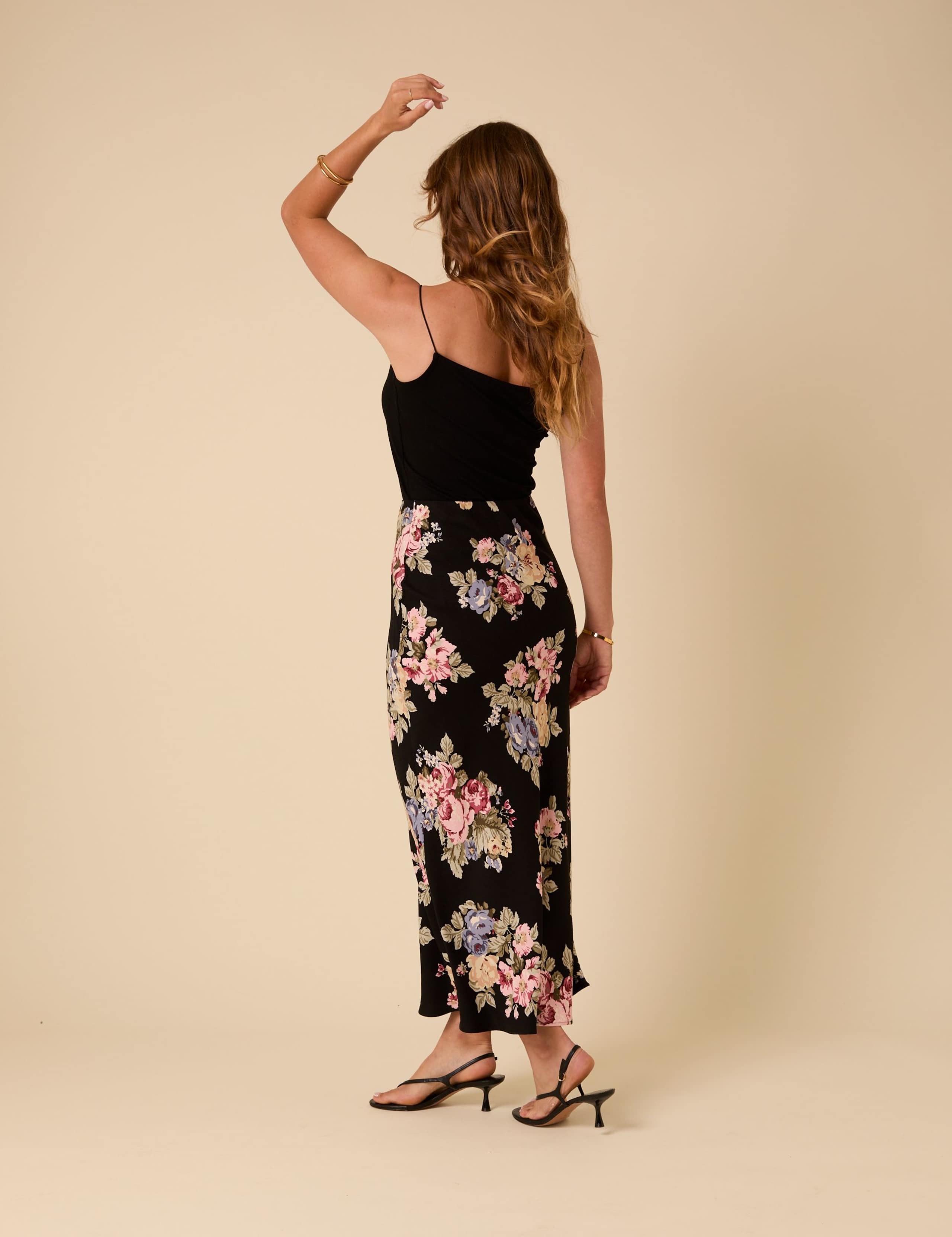 Floral Midi Slip Skirt 3 of 6