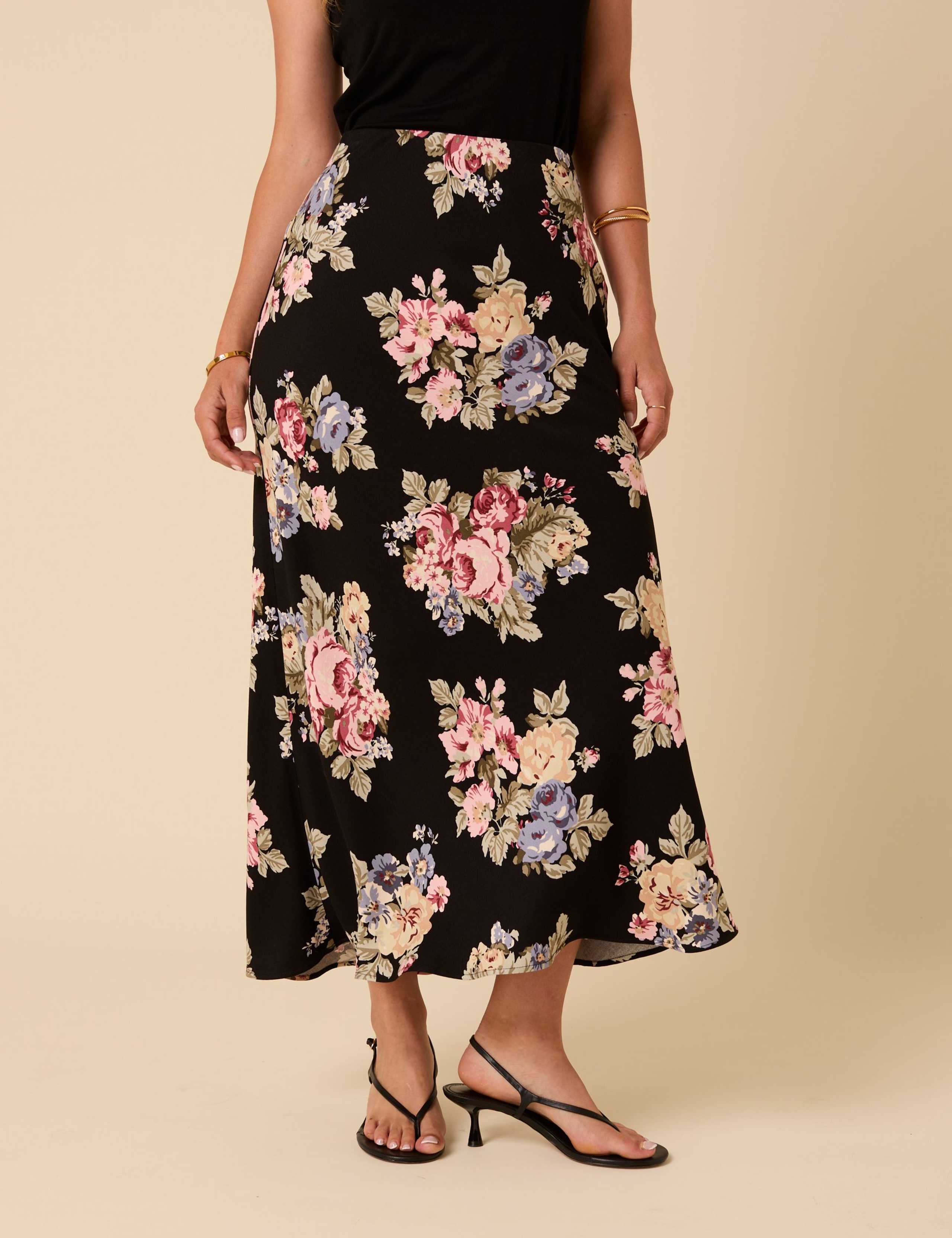 Floral Midi Slip Skirt 5 of 6