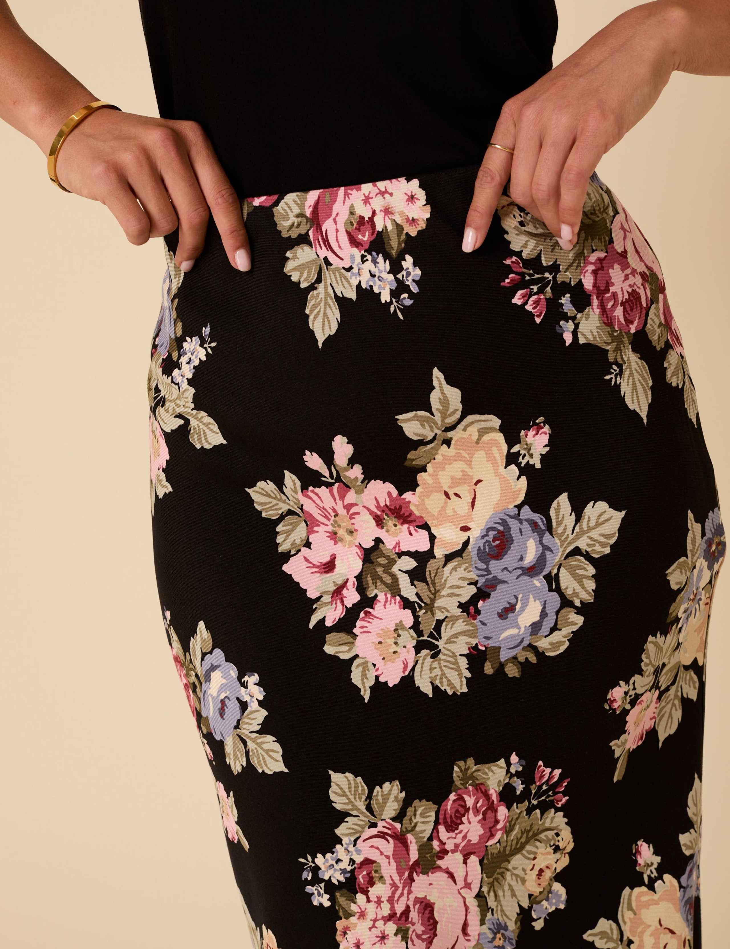 Floral Midi Slip Skirt 6 of 6