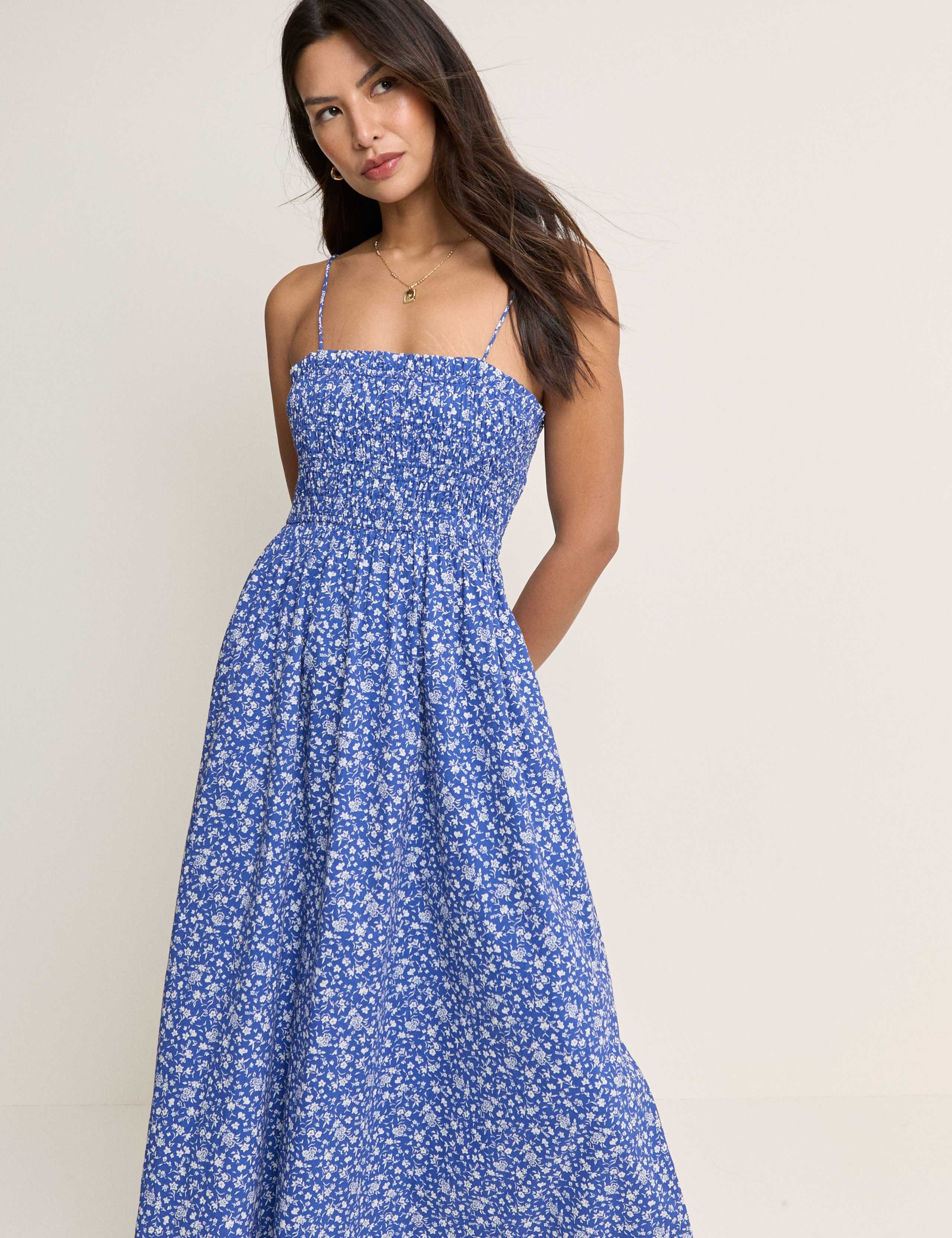 Pure Cotton Floral Midi Dress 5 of 5