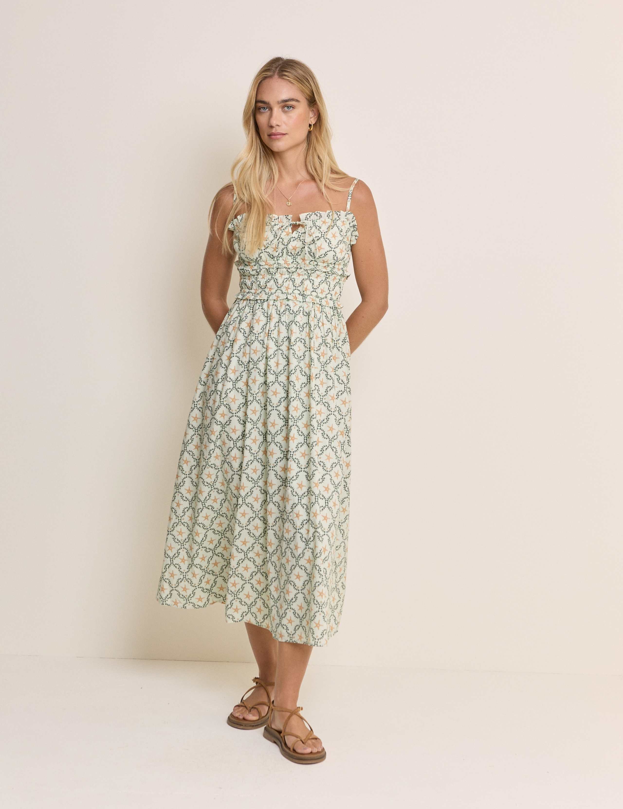Pure Cotton Printed Midaxi Dress 2 of 5