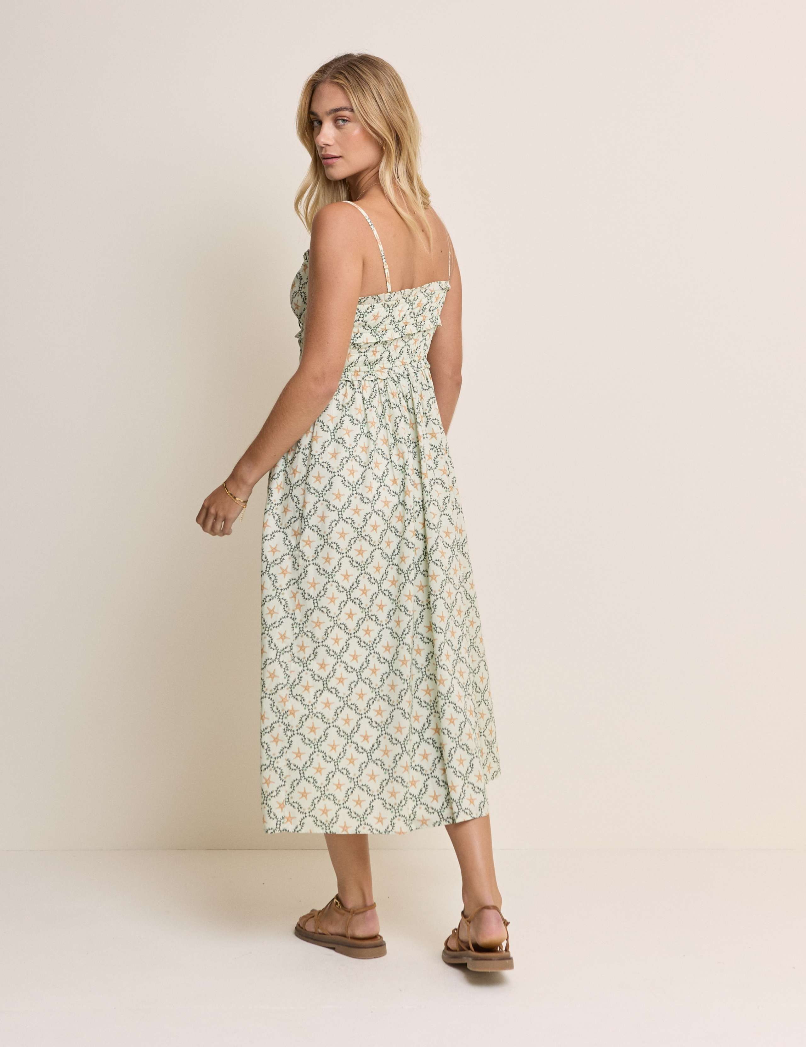 Pure Cotton Printed Midaxi Dress 5 of 5