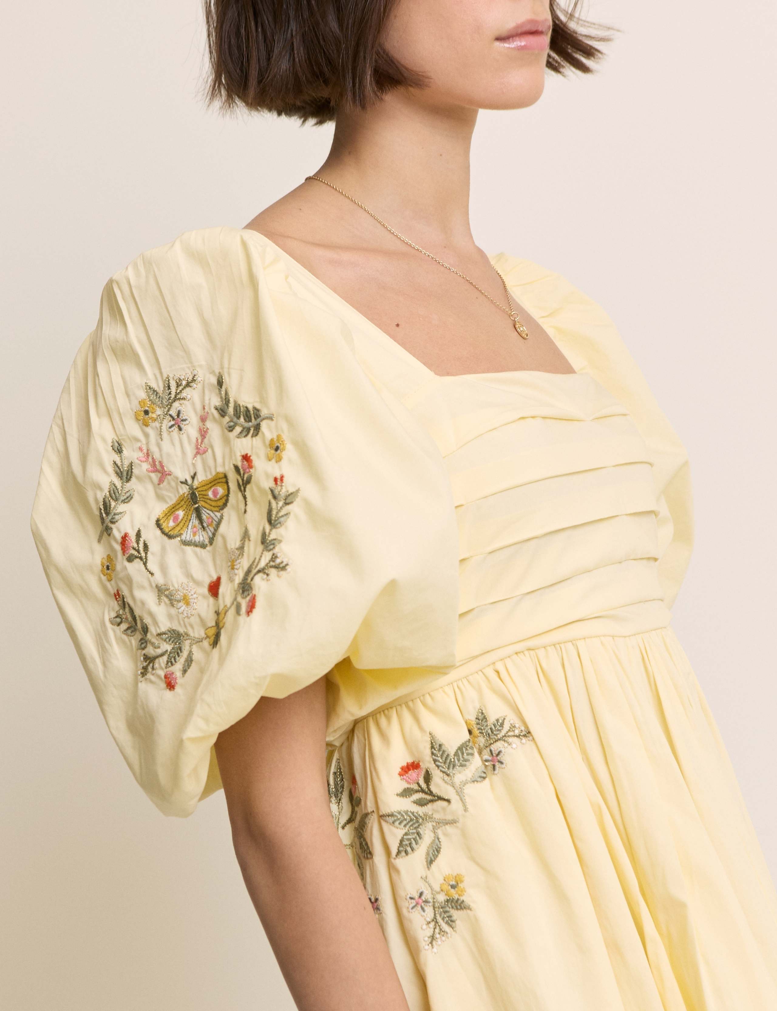 Pure Cotton Embroidered Midaxi Smock Dress 4 of 5