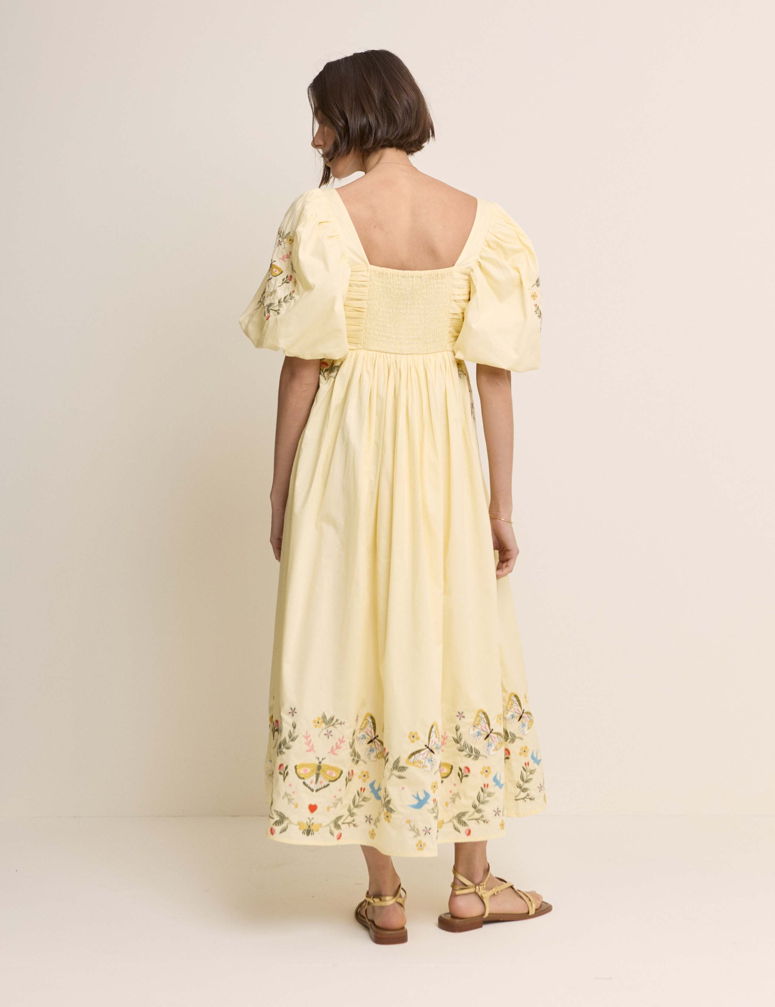 Pure Cotton Embroidered Midaxi Smock Dress 5 of 5