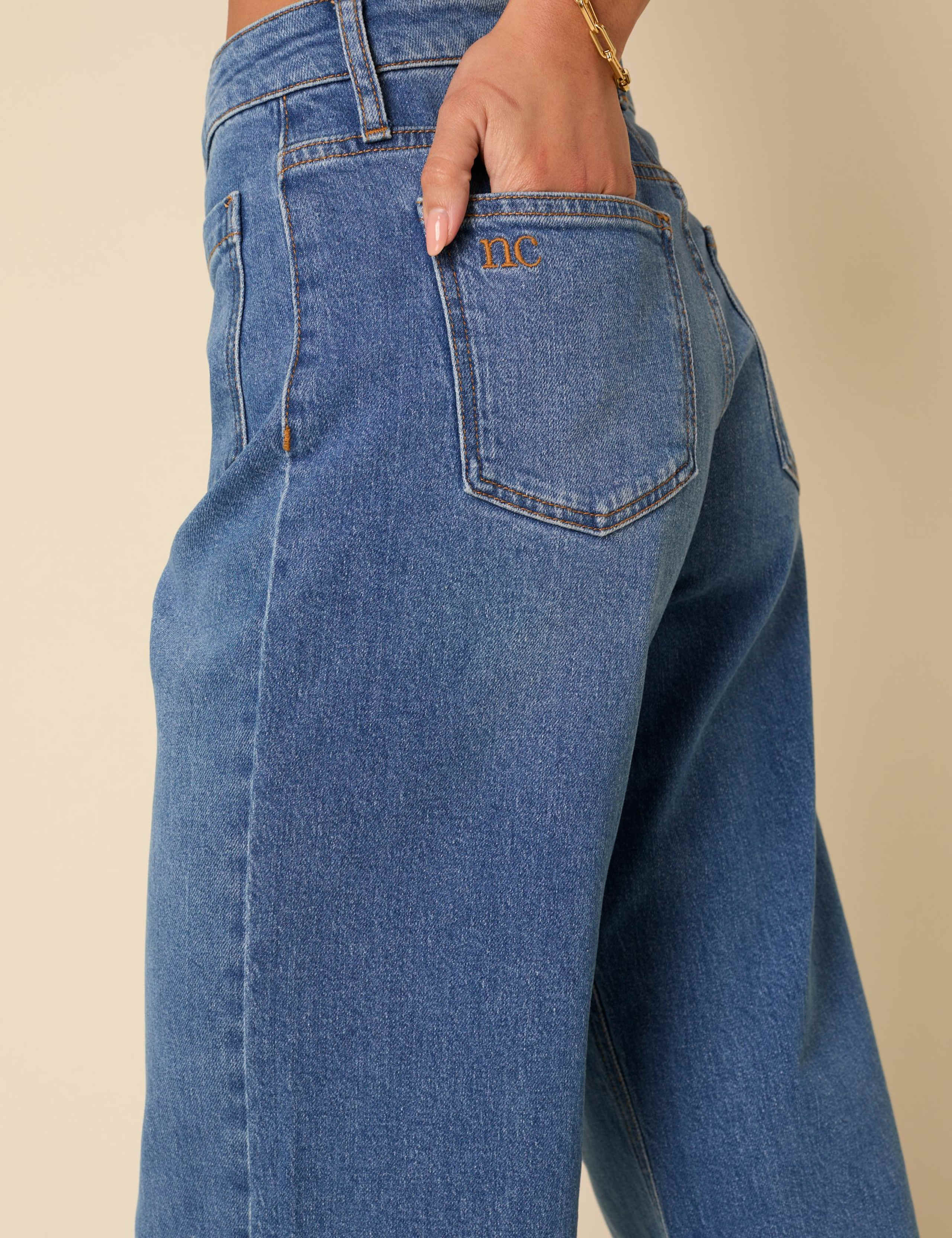 Mid Rise Wide Leg Cropped Jeans 3 of 5