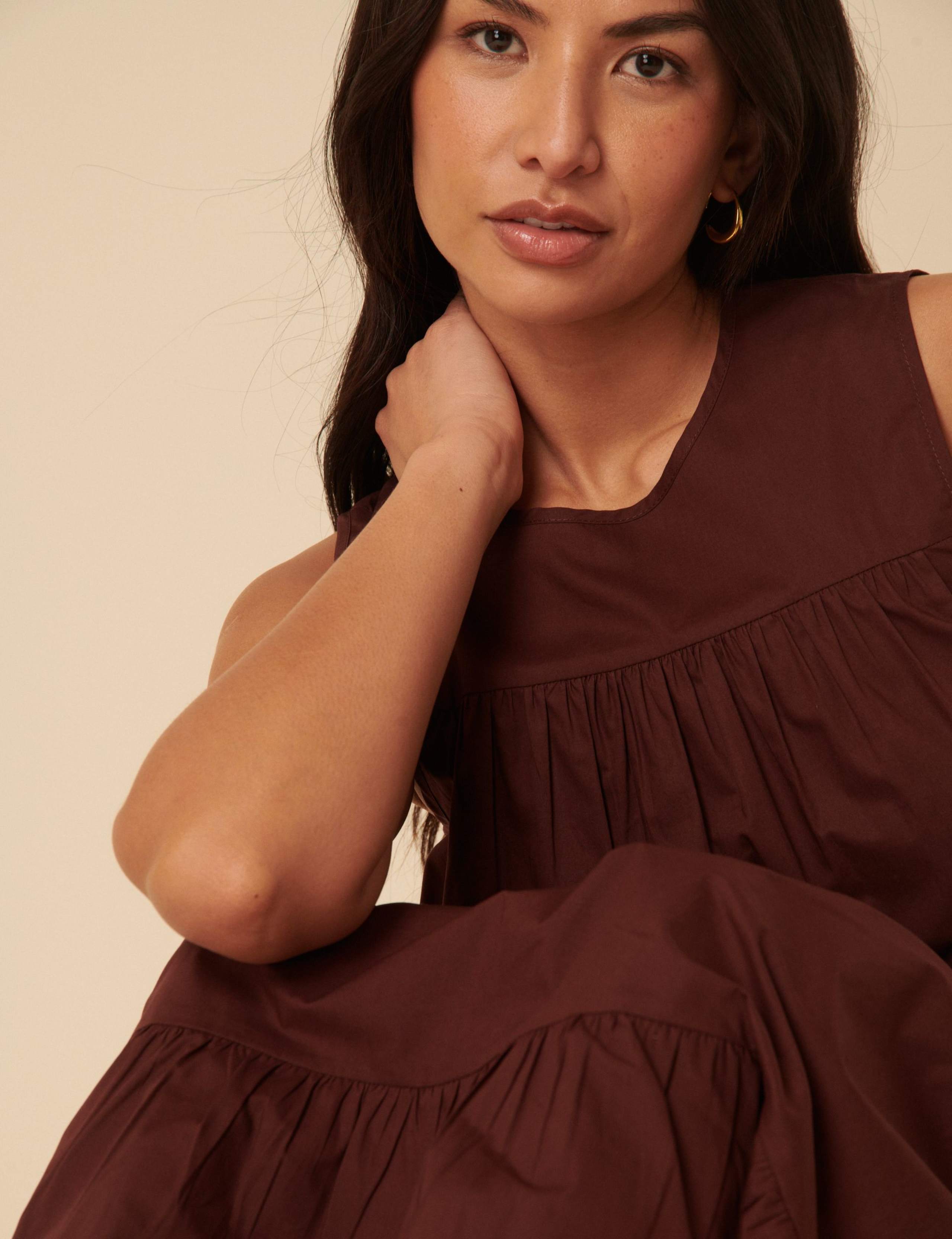 Pure Cotton Midi Tiered Dress 3 of 5