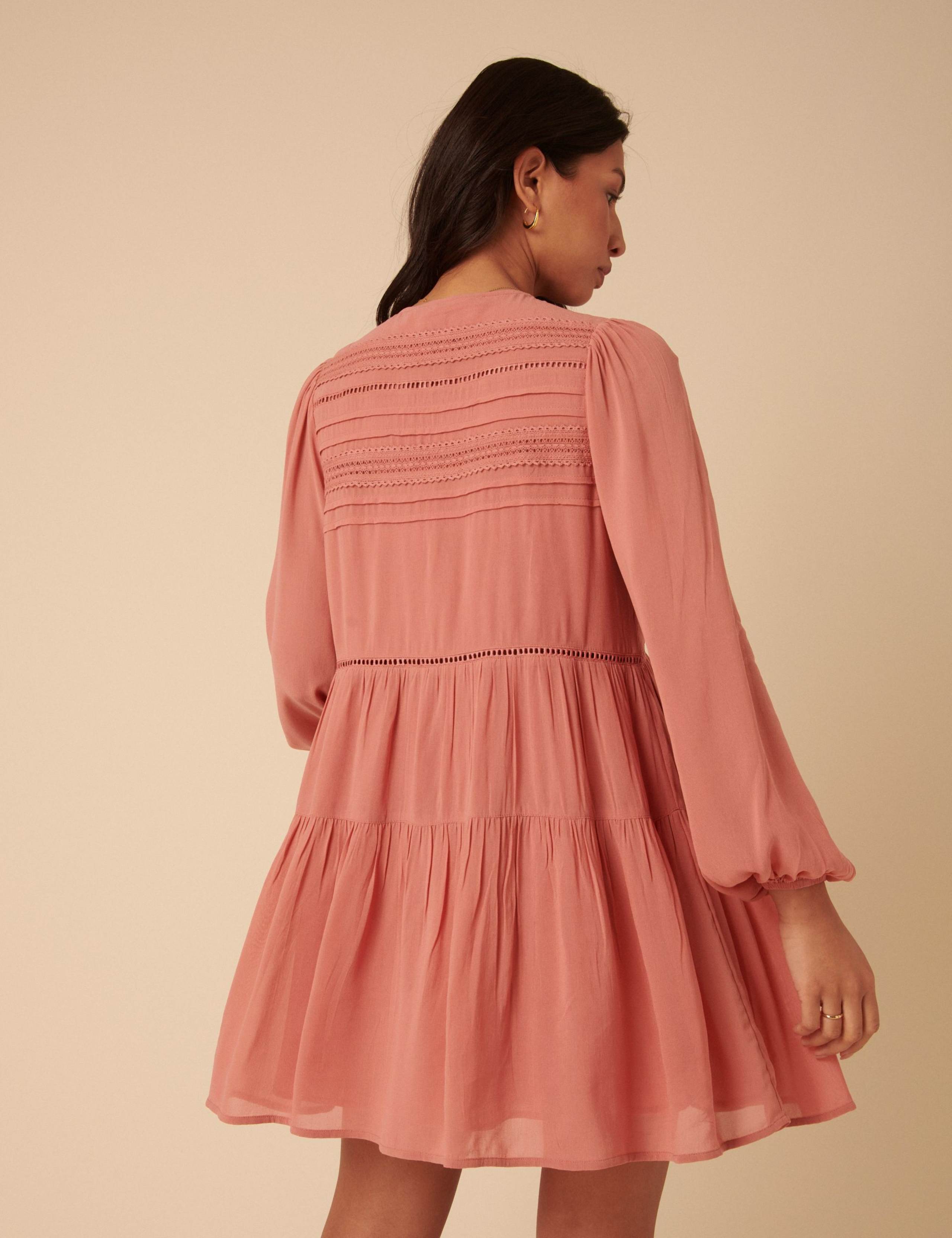 Floral Broderie V-Neck Mini Tiered Dress 5 of 5