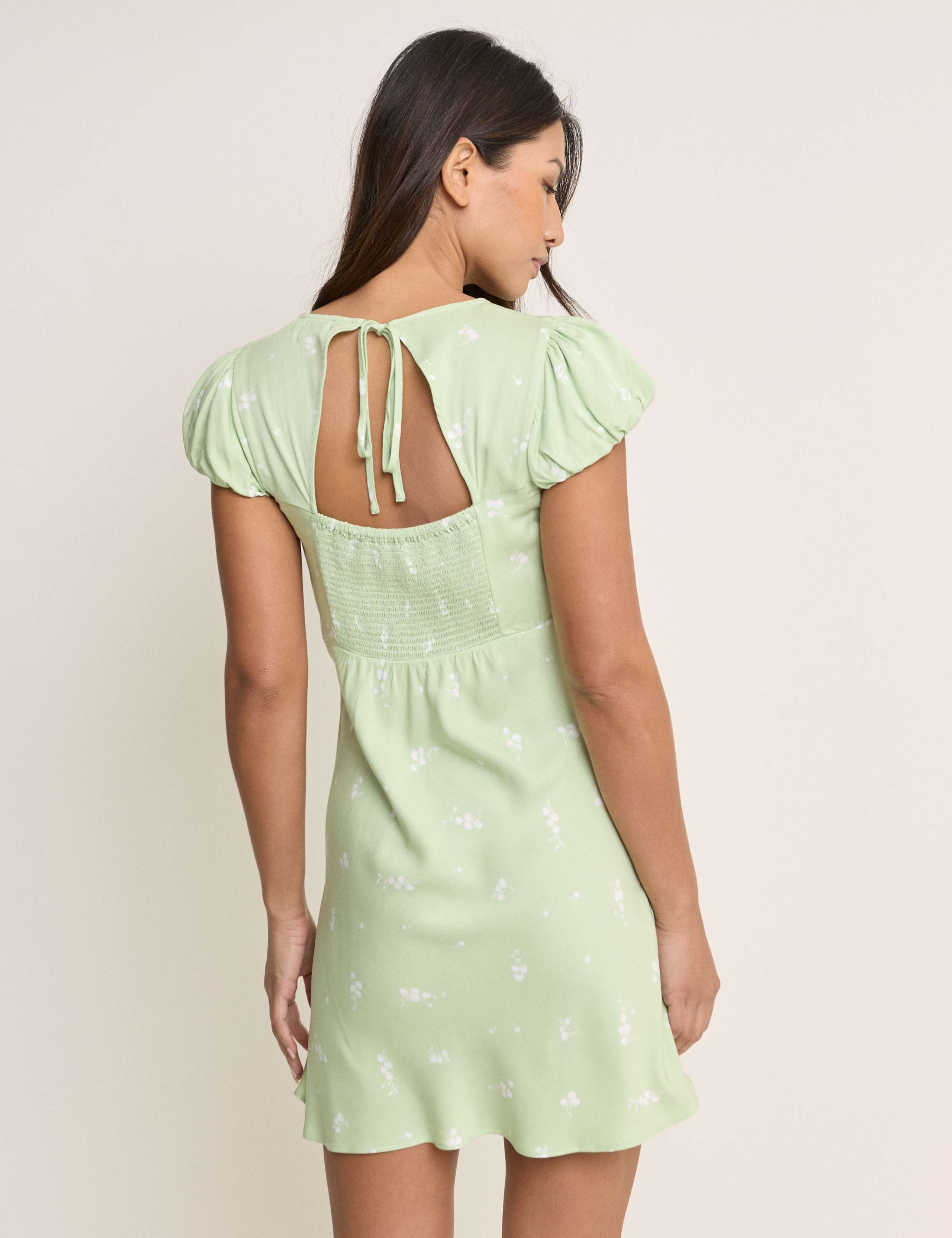 Printed Tie Detail Mini Tea Dress 3 of 5