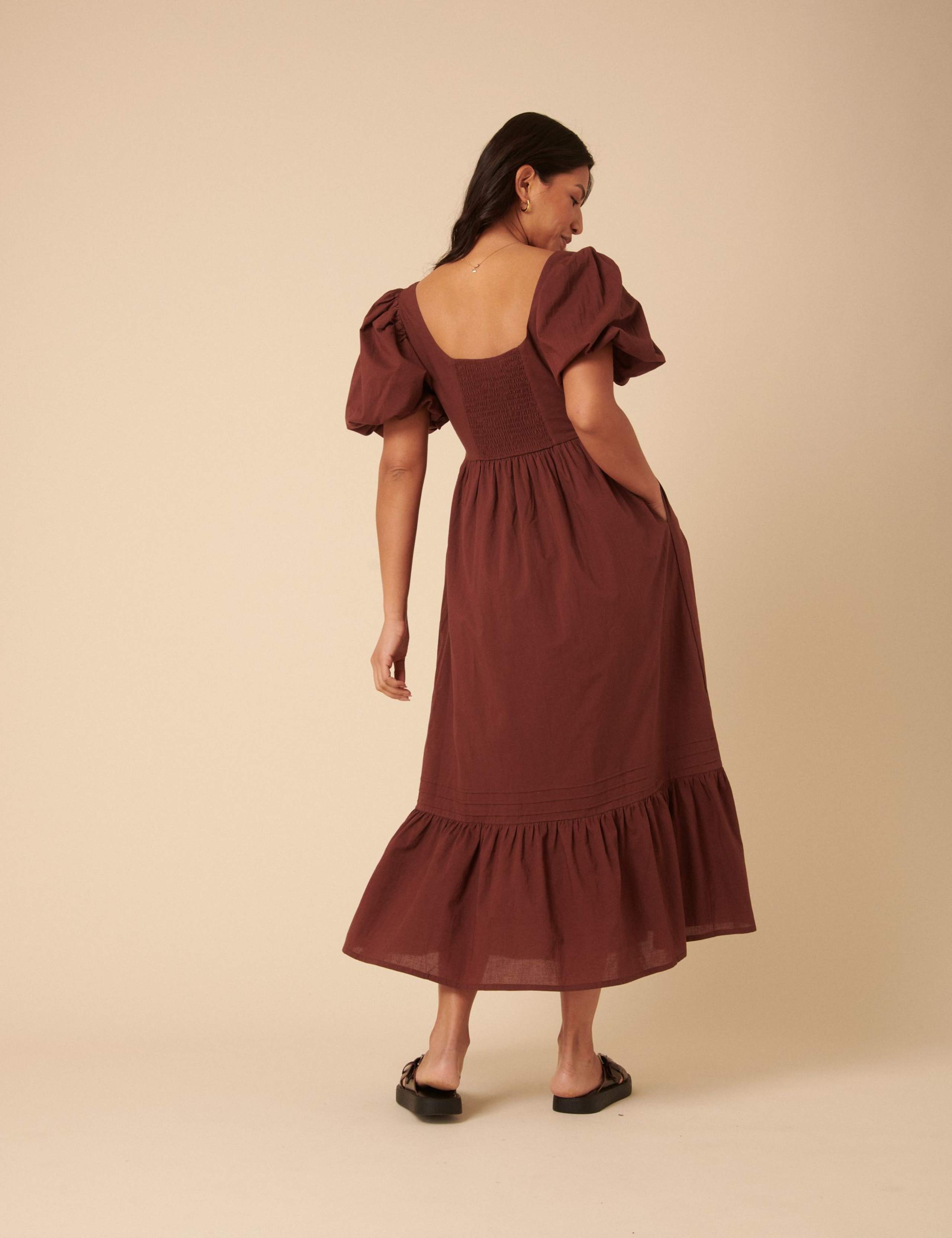 Pure Cotton Midi Tiered Dress 4 of 4