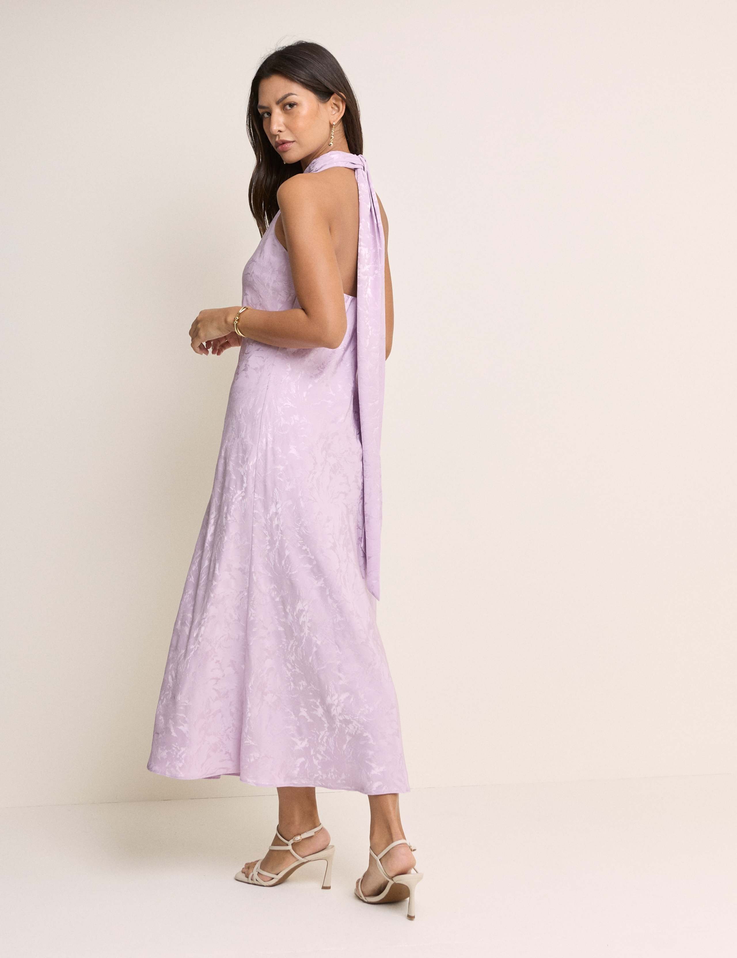 Satin Halter Neck Maxi Slip Dress 4 of 5