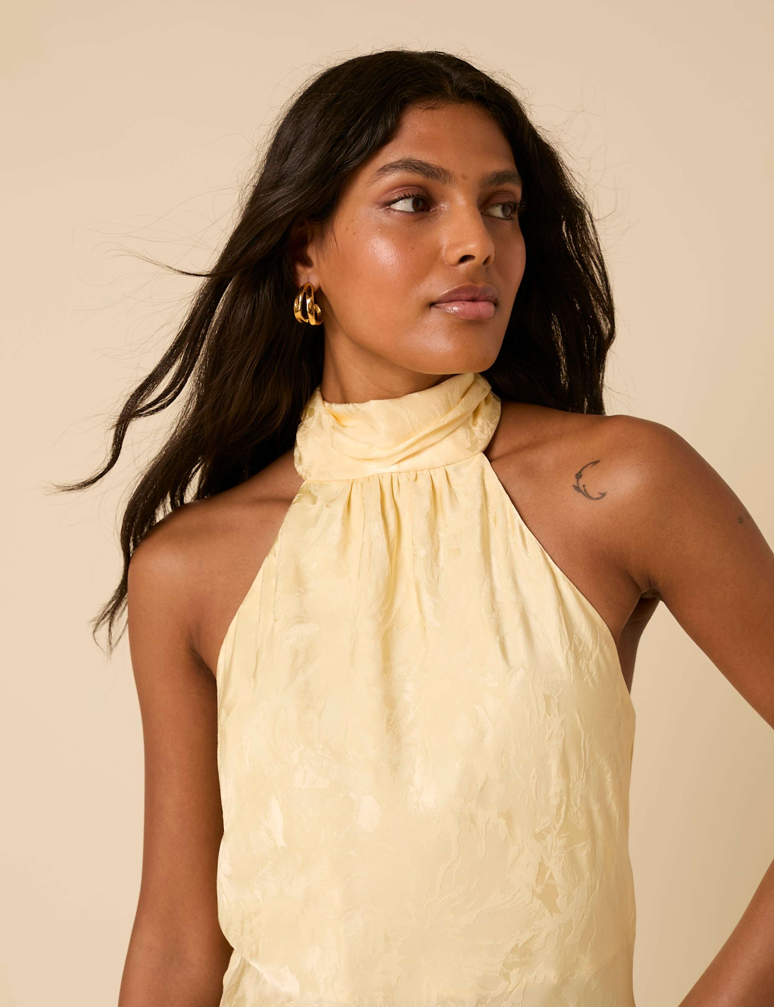 shell halter dress Sandy Shell Buckle Halter Maxi Dress Sage main image 0