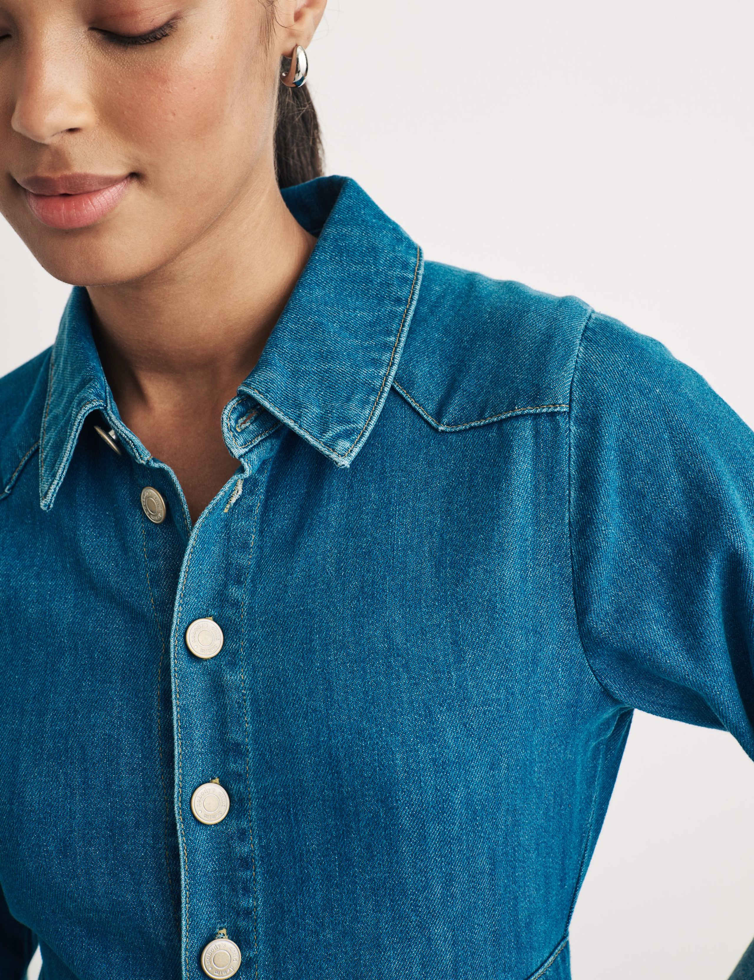 Pure Cotton Button Through Shirt Dress 4 of 5