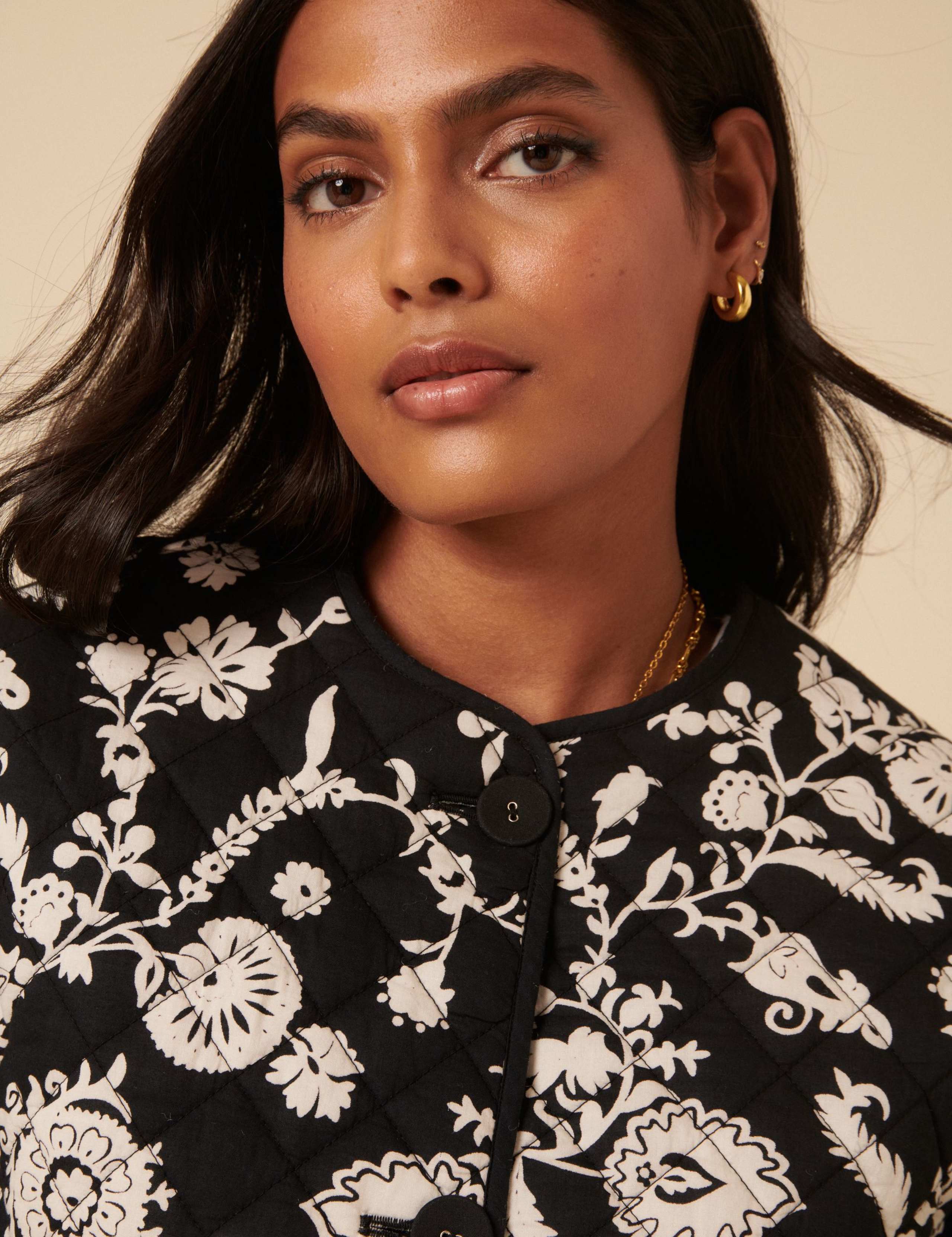 Pure Cotton Floral Quilted Jacket 3 of 5