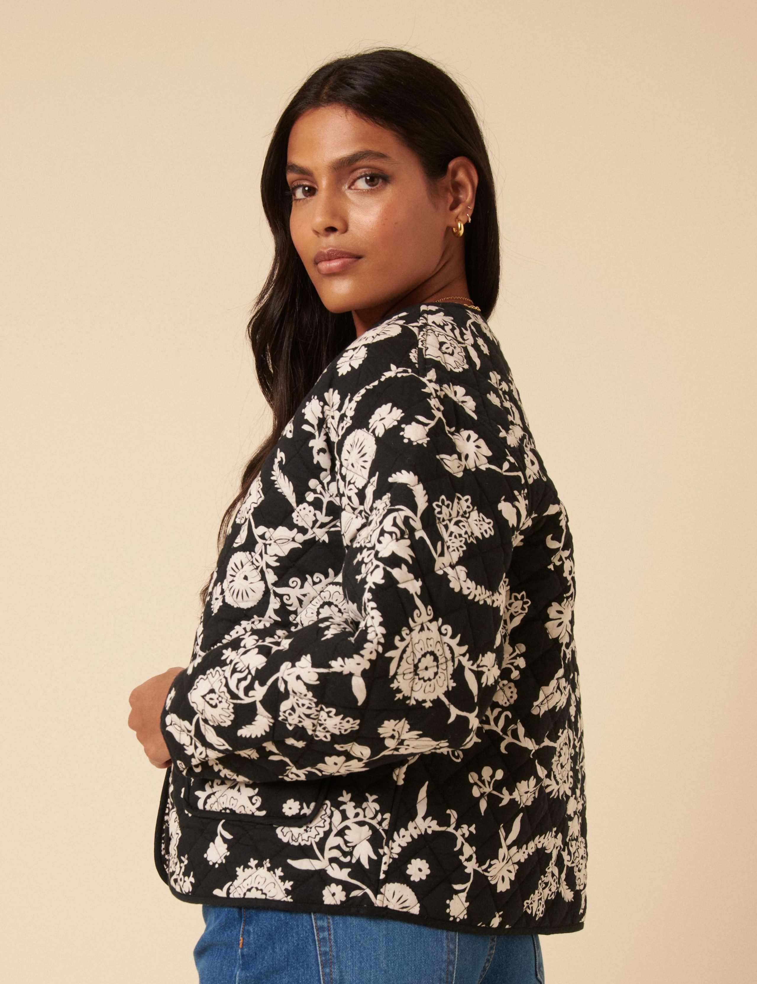 Pure Cotton Floral Quilted Jacket 4 of 5