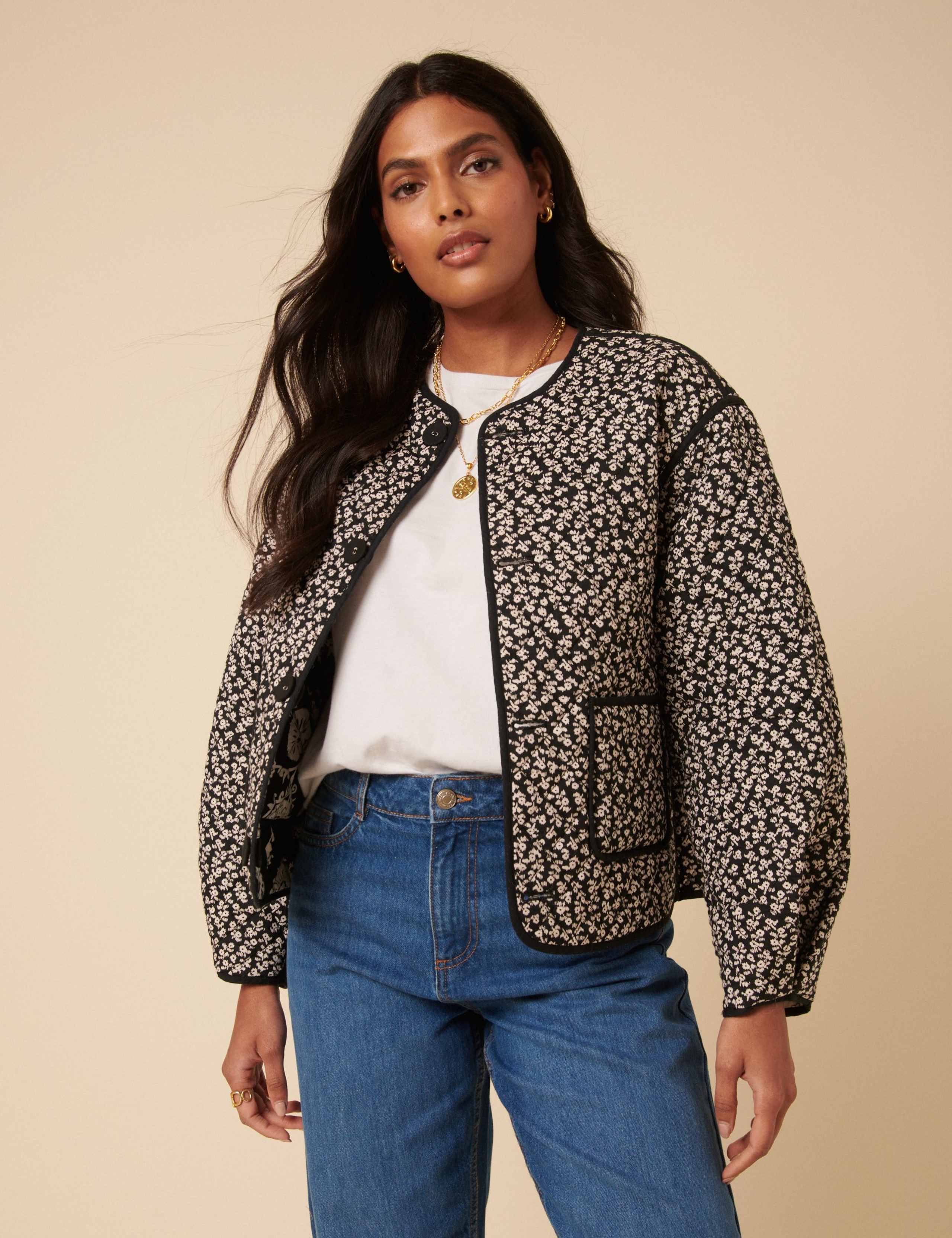 Pure Cotton Floral Quilted Jacket 5 of 5