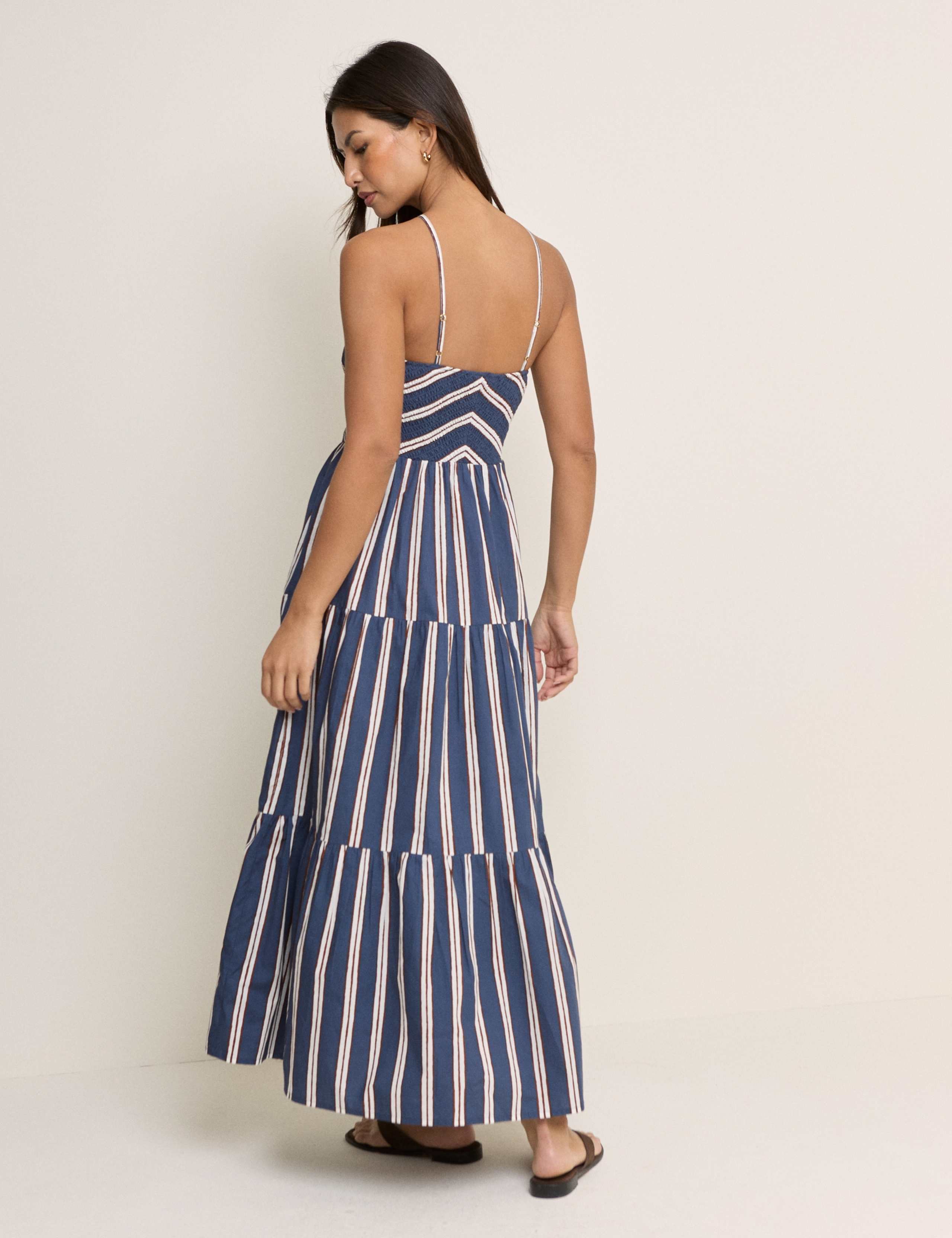 Pure Cotton Striped Midaxi Tiered Dress 4 of 5