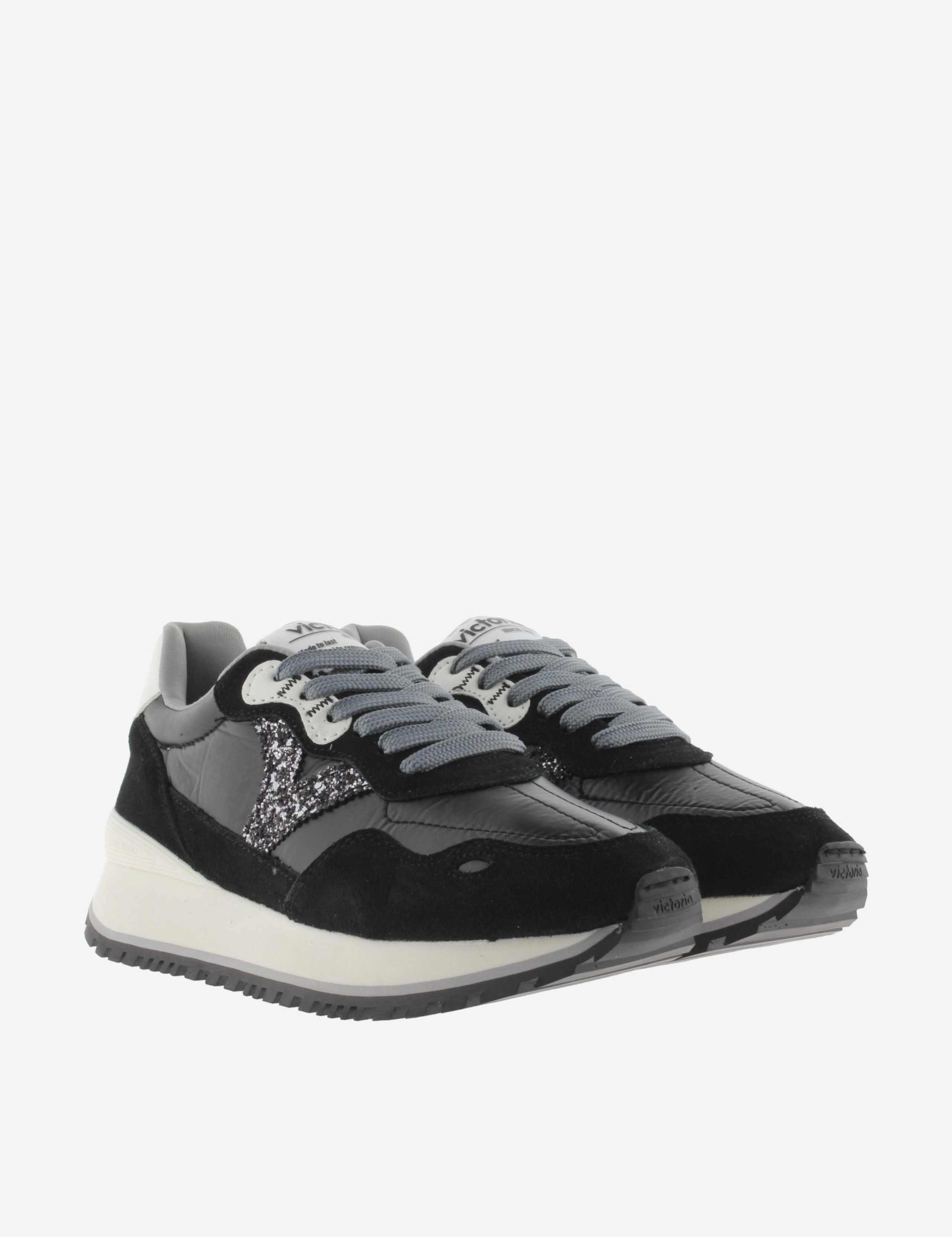 Leather Lace Up Glitter Trainers 3 of 5