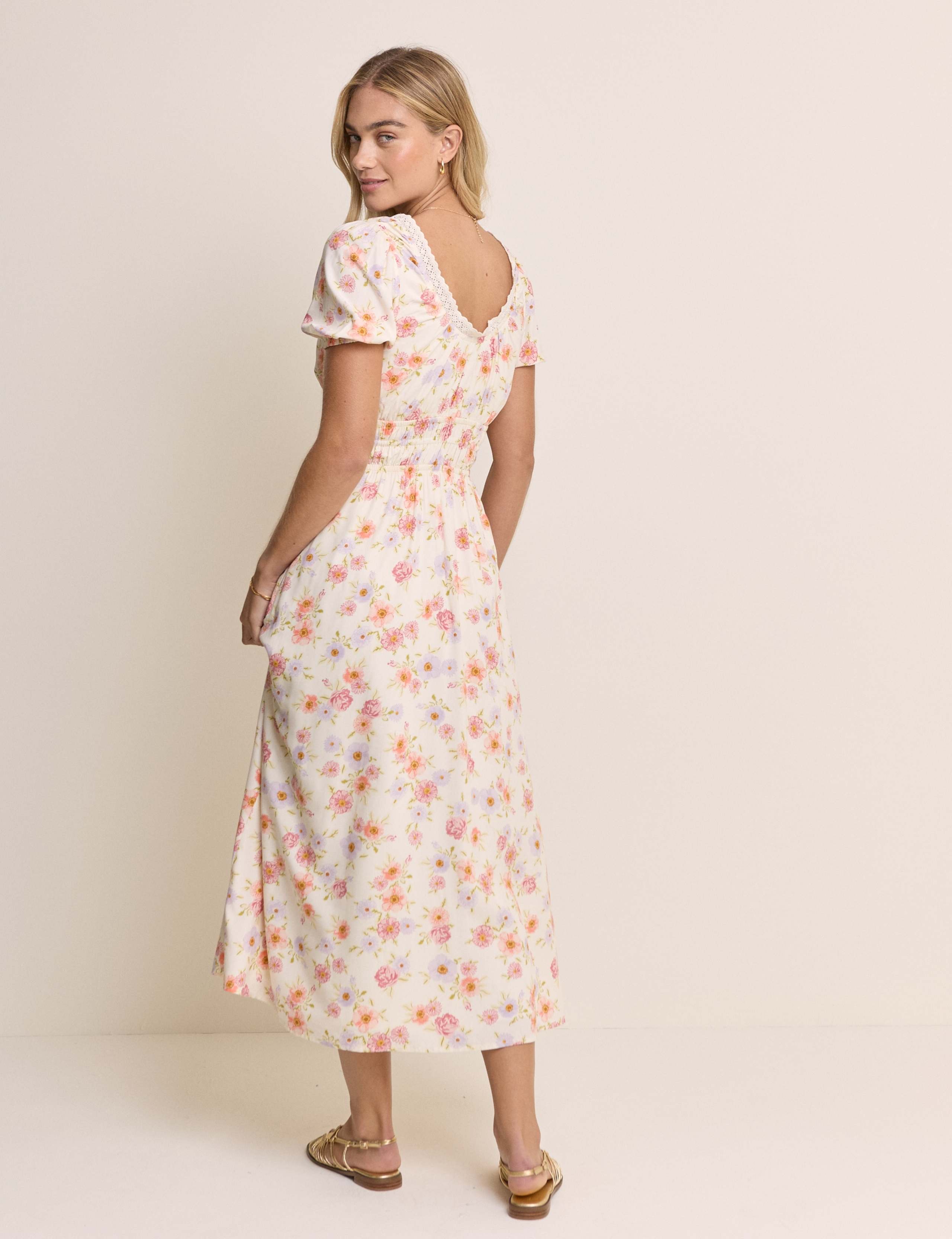 Floral Scoop Neck Midaxi Waisted Dress 5 of 5