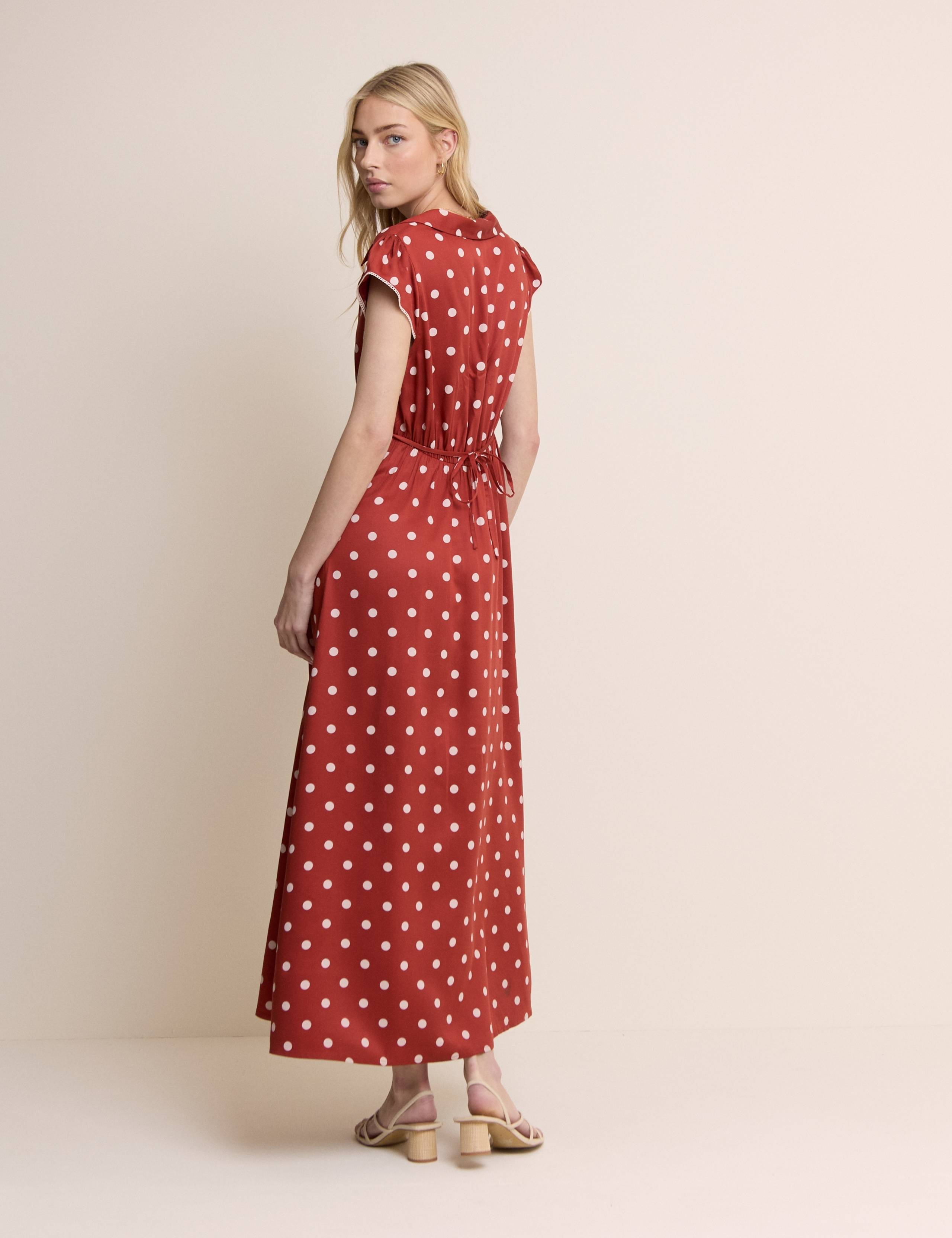 Satin Polka Dot Midaxi Tea Dress 2 of 5