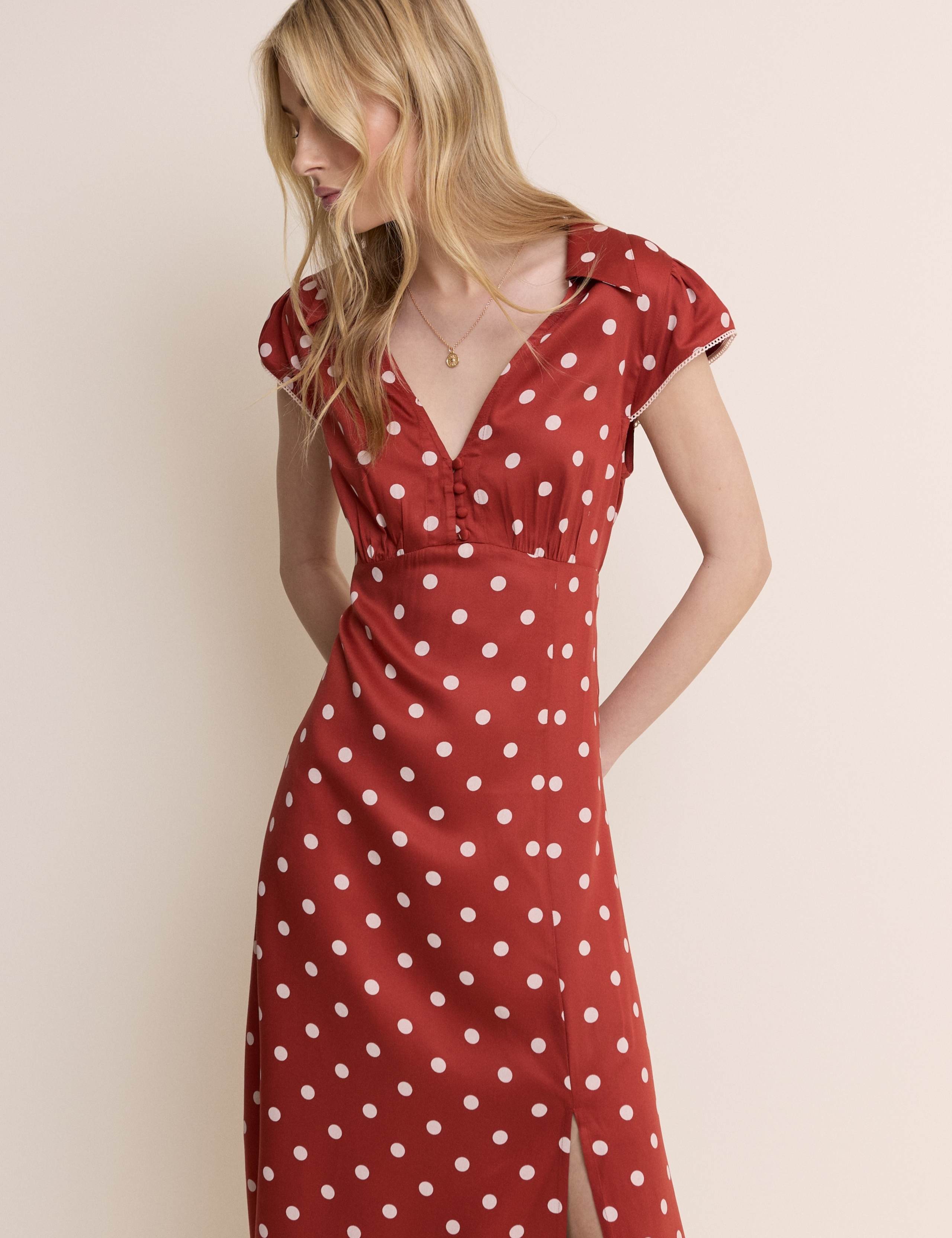 Satin Polka Dot Midaxi Tea Dress 4 of 5
