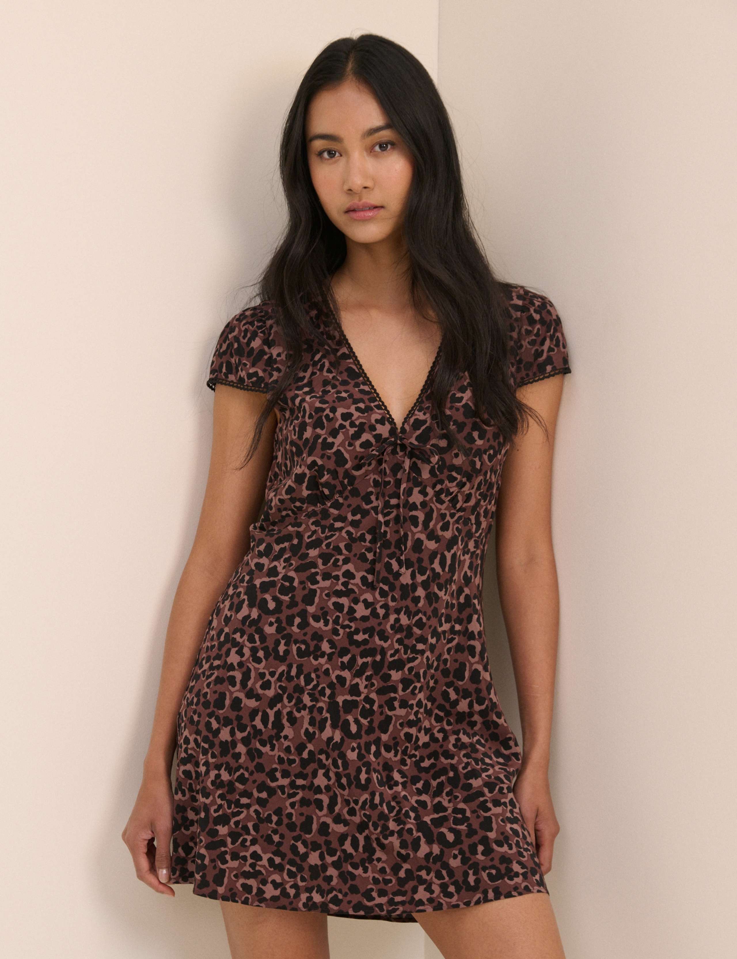 Polka Dot V-Neck Mini Tea Dress 1 of 5