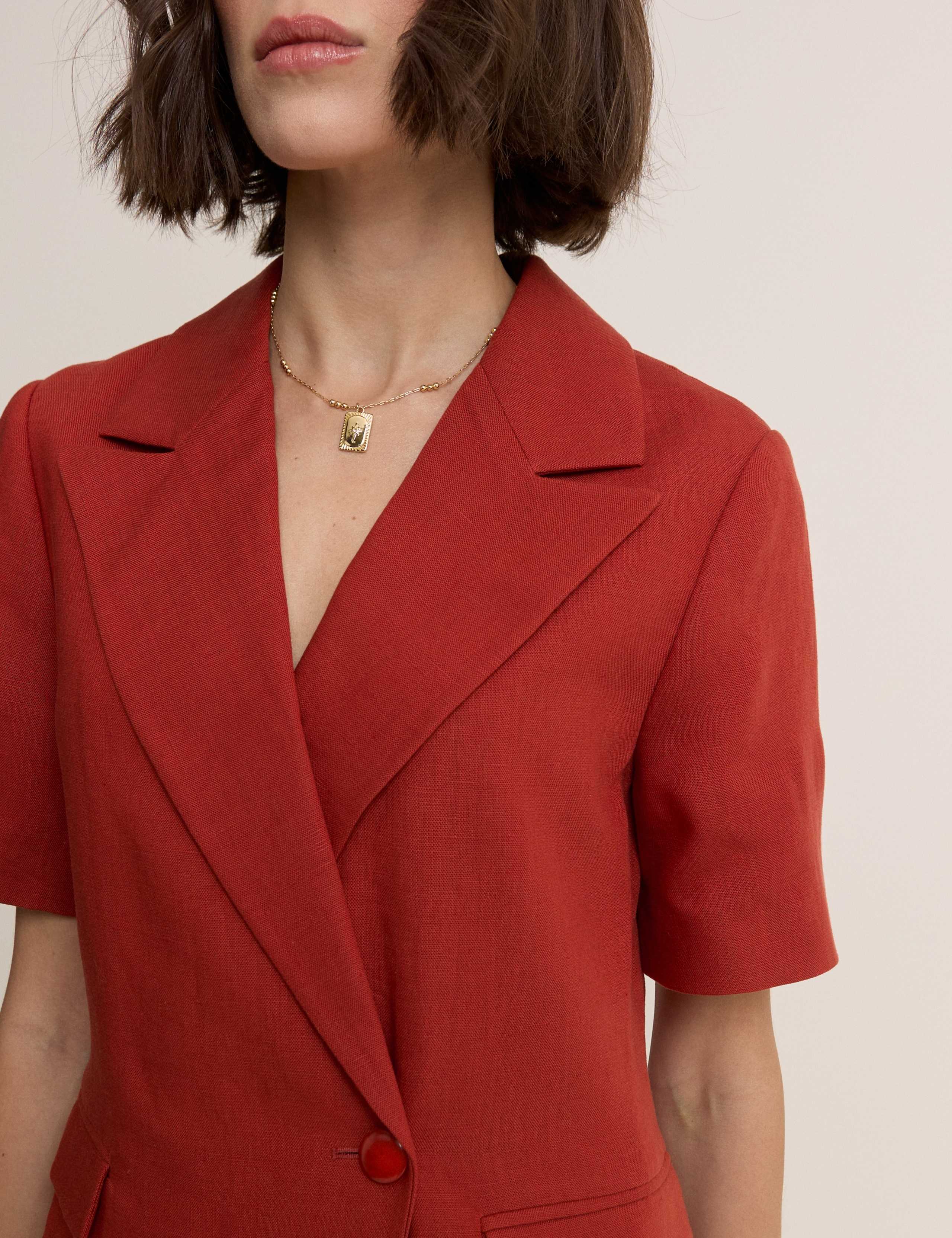 Lyocell Rich Mini Tailored Dress with Linen 2 of 5
