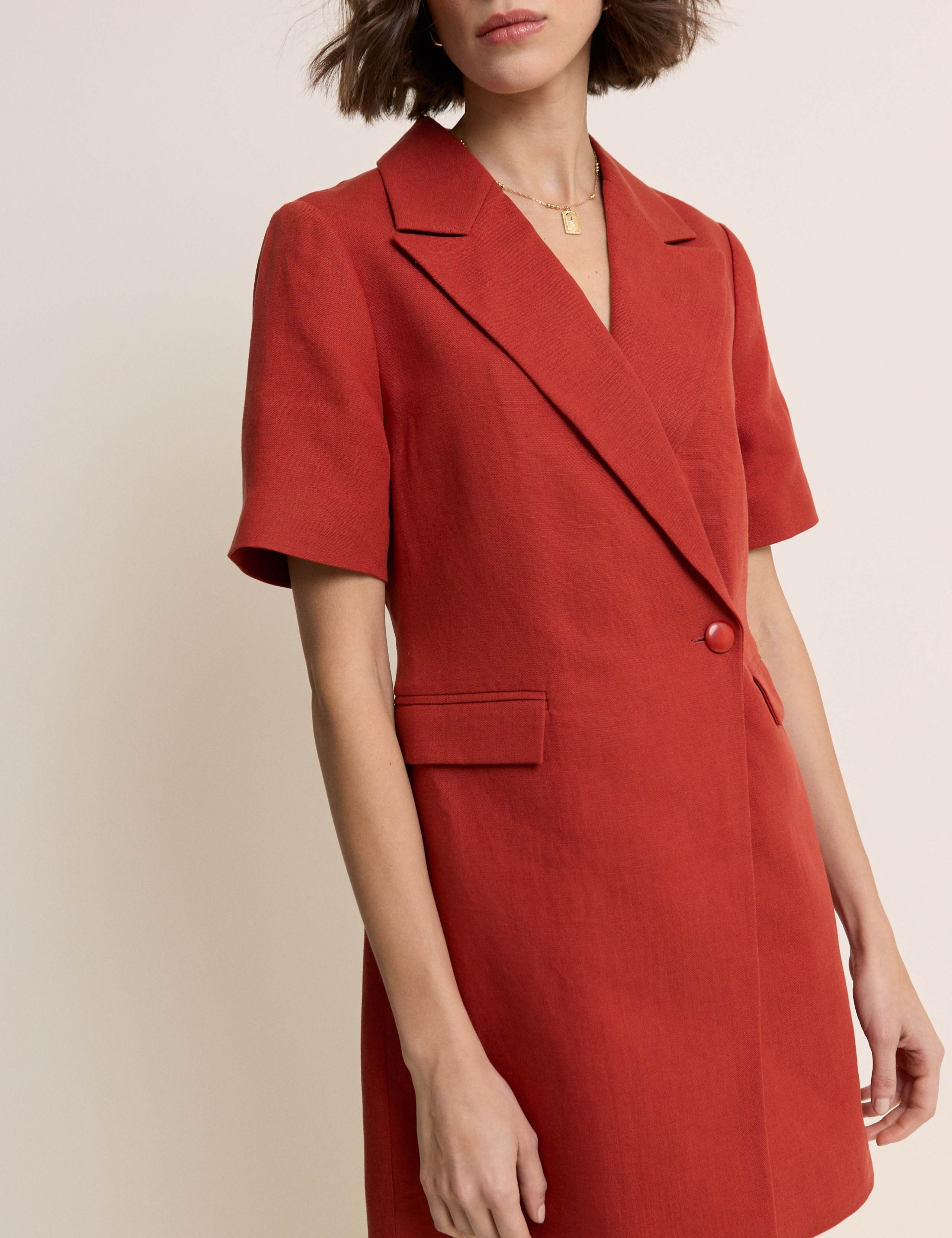 Lyocell Rich Mini Tailored Dress with Linen 4 of 5