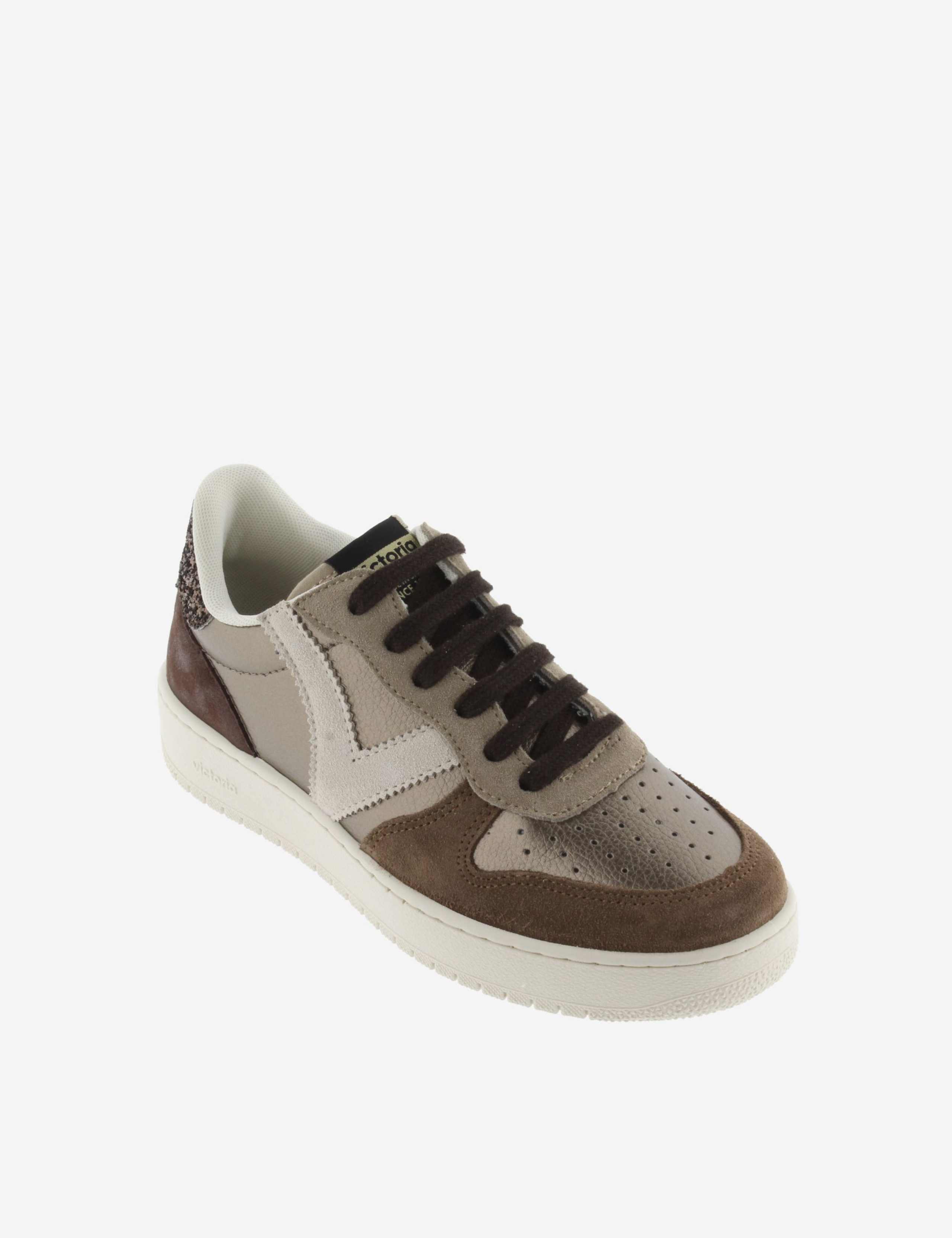 Madrid Metallic Leather Glitter Trainers 2 of 5