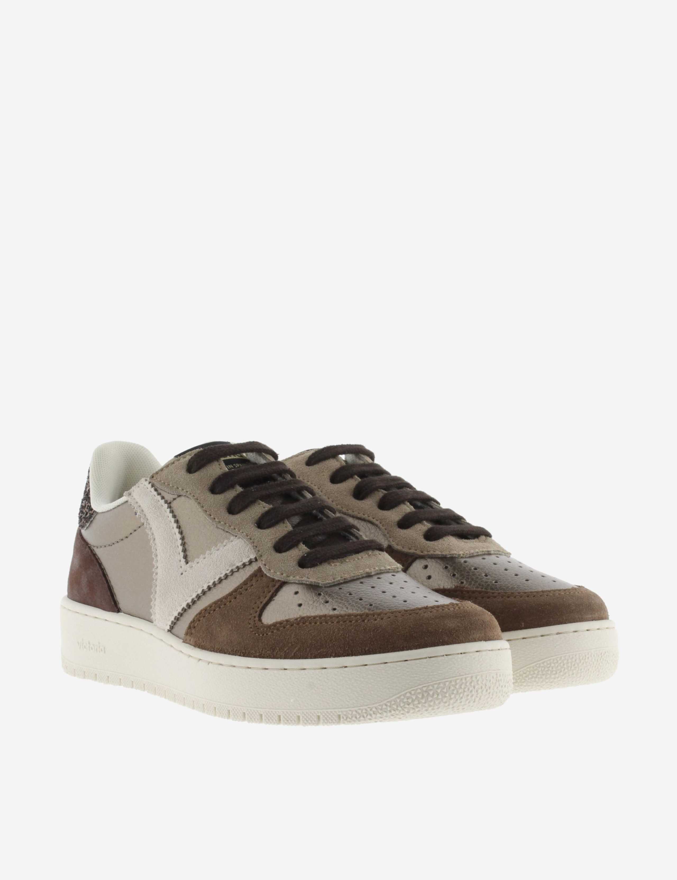 Madrid Metallic Leather Glitter Trainers 3 of 5