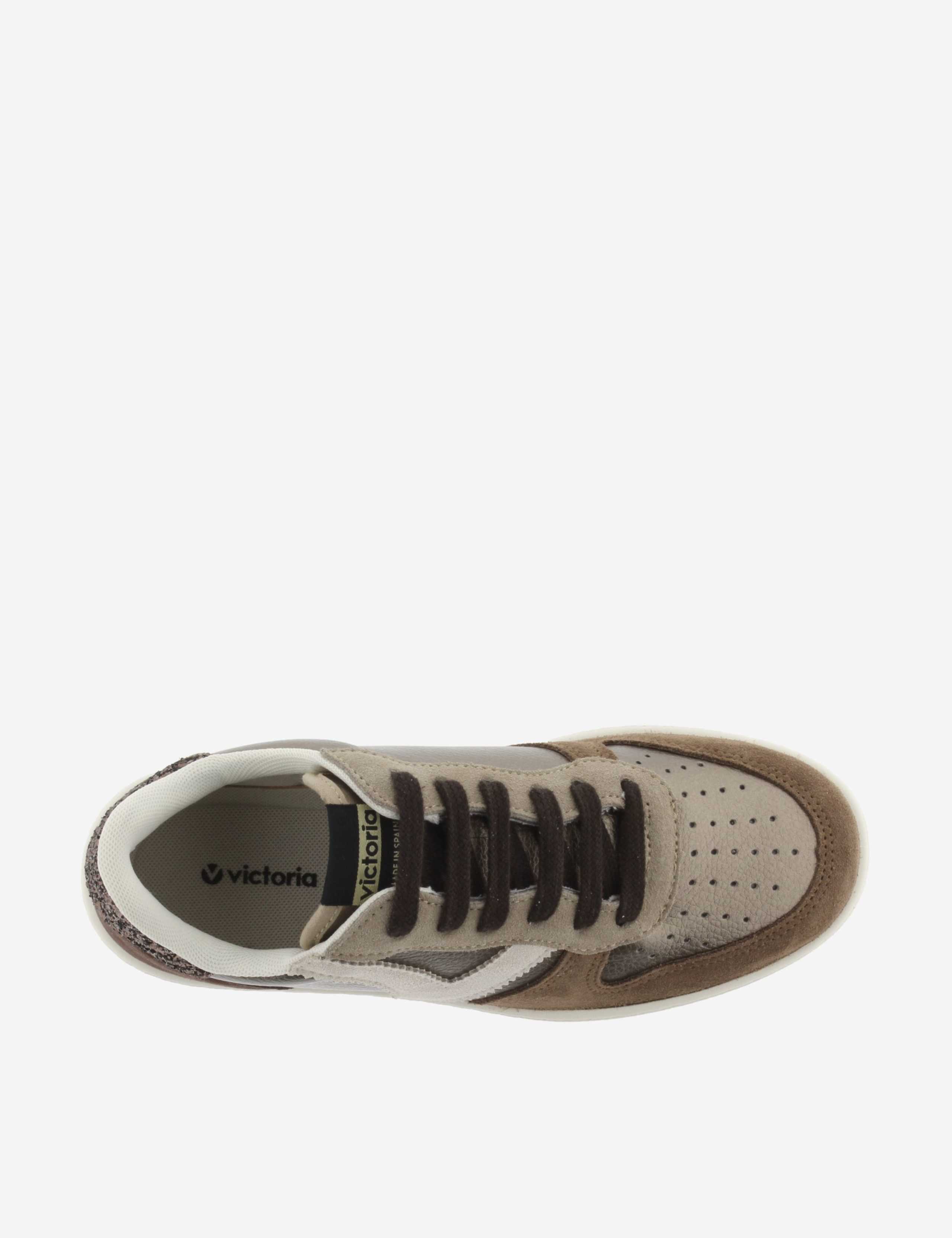 Madrid Metallic Leather Glitter Trainers 4 of 5