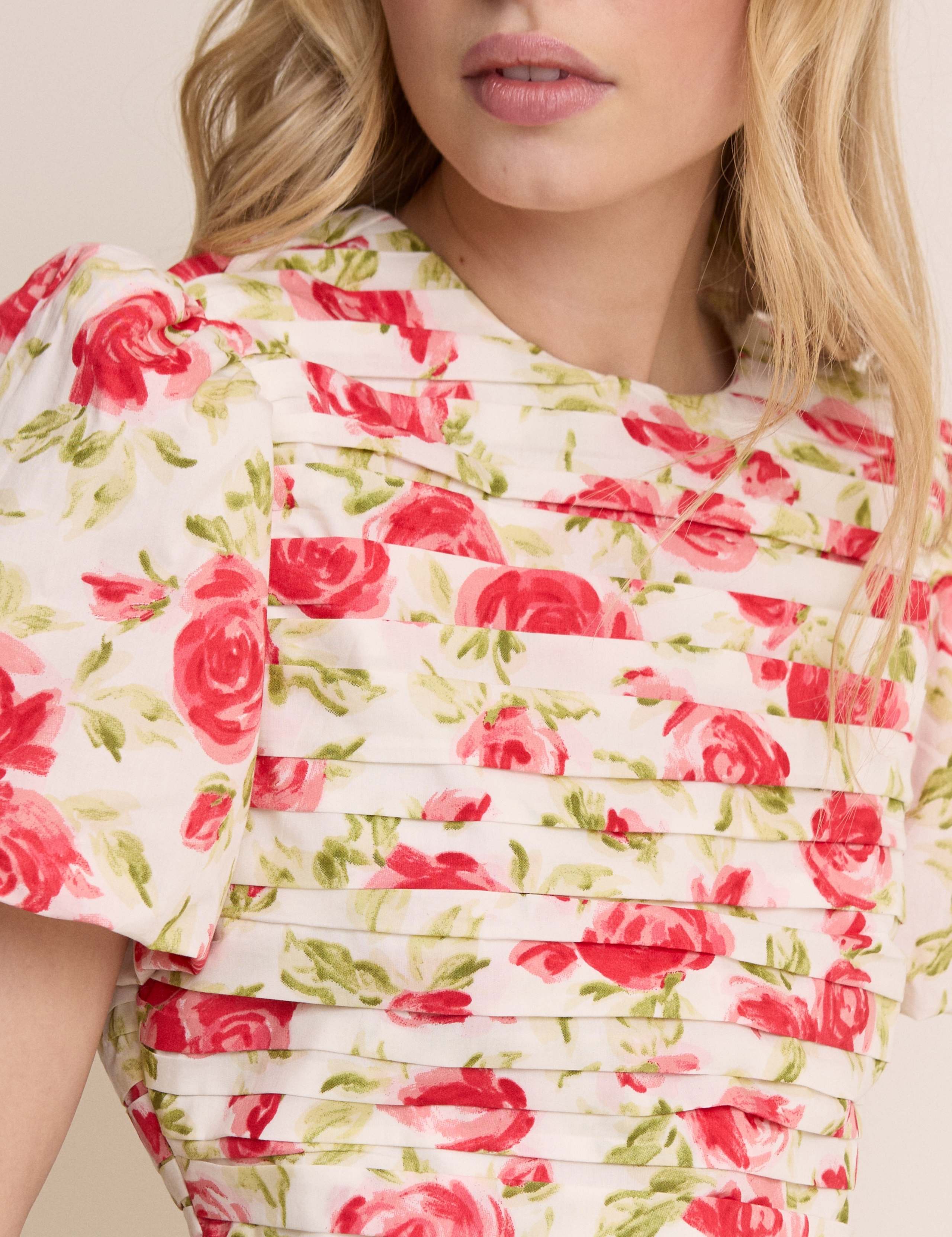 Pure Cotton Floral Mini Bodycon Dress 3 of 5