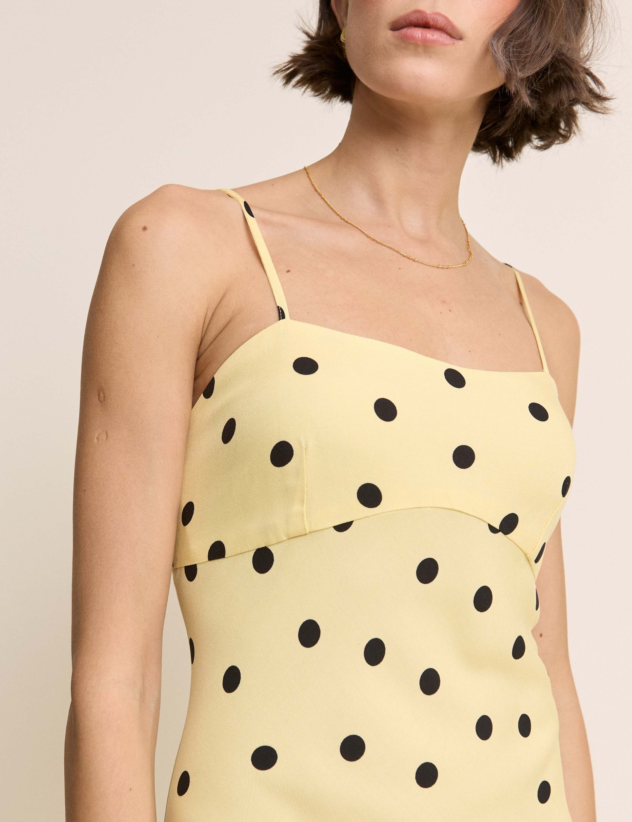 Polka Dot Square Neck Maxi Slip Dress 5 of 5