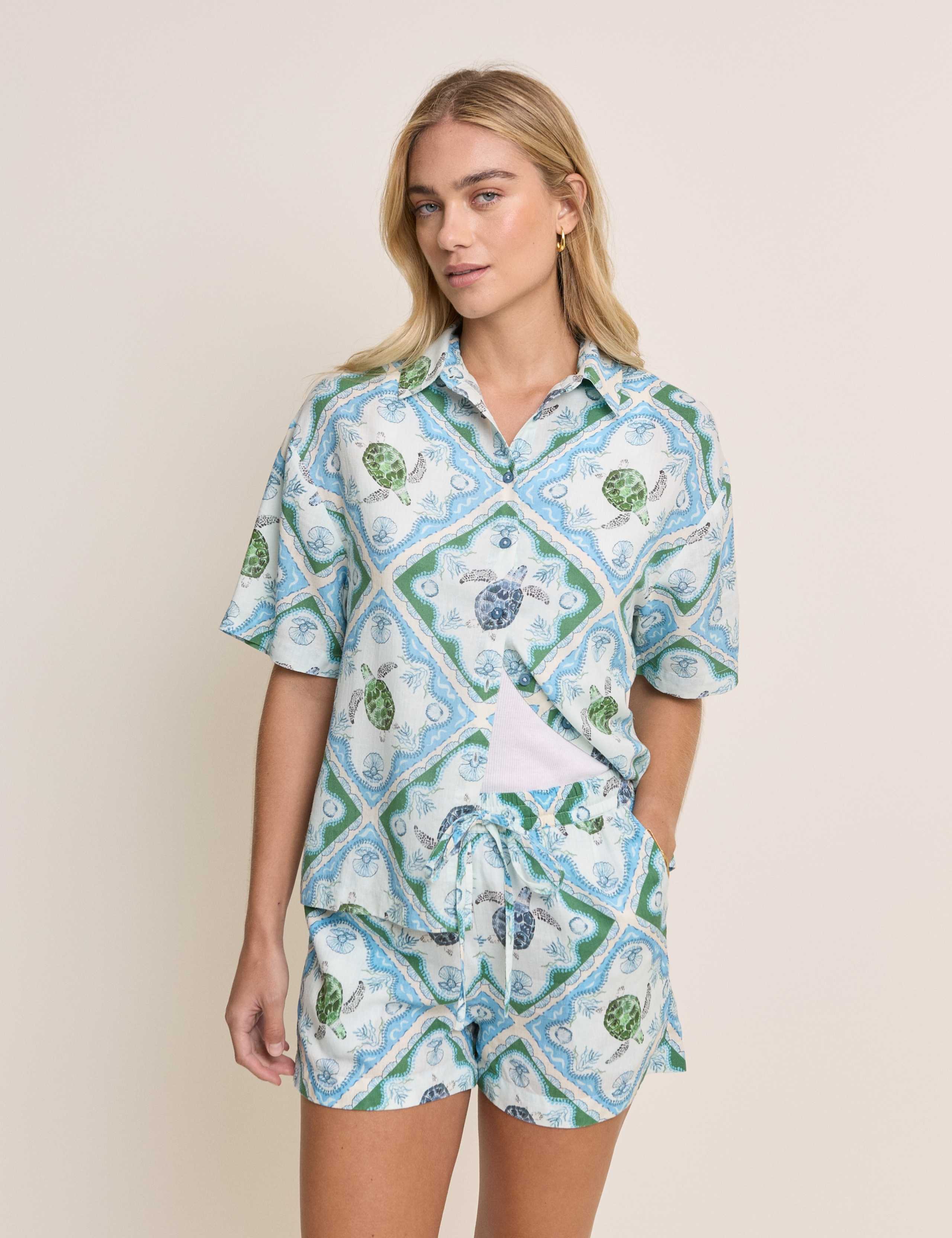 Linen Rich Printed Shirt 1 of 5