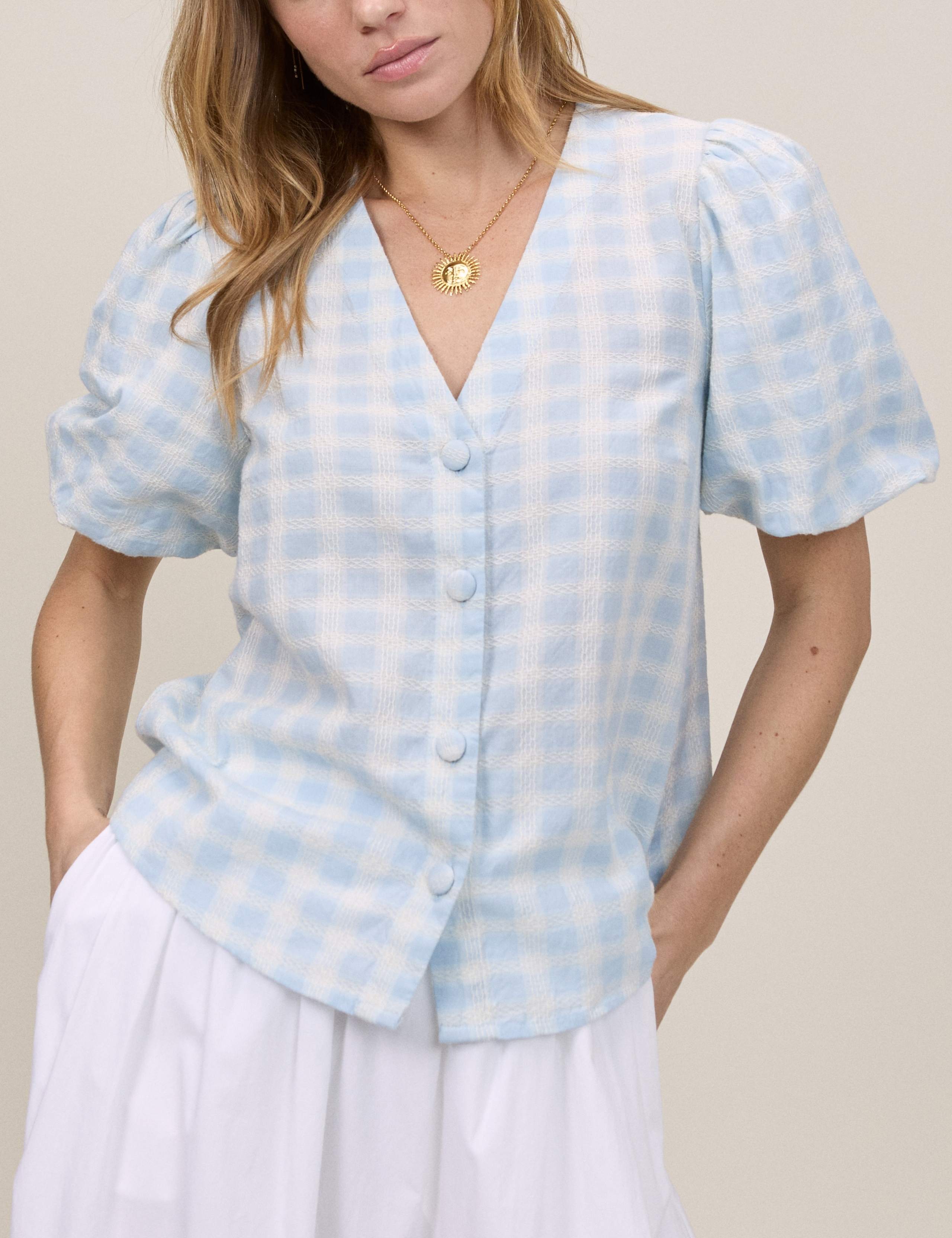 Pure Cotton Gingham Blouse 5 of 5