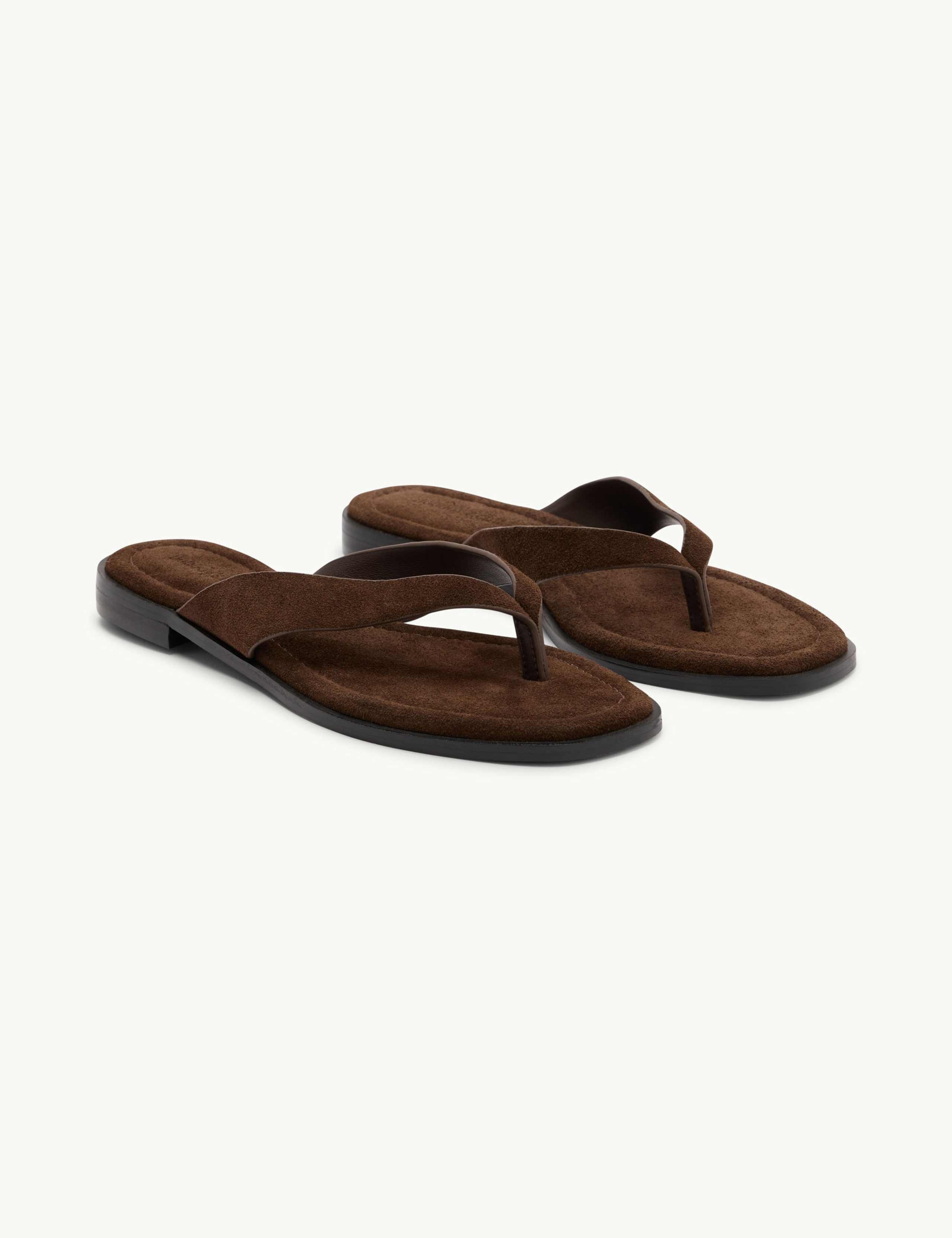 Suede Square Toe Flip Flops 2 of 4