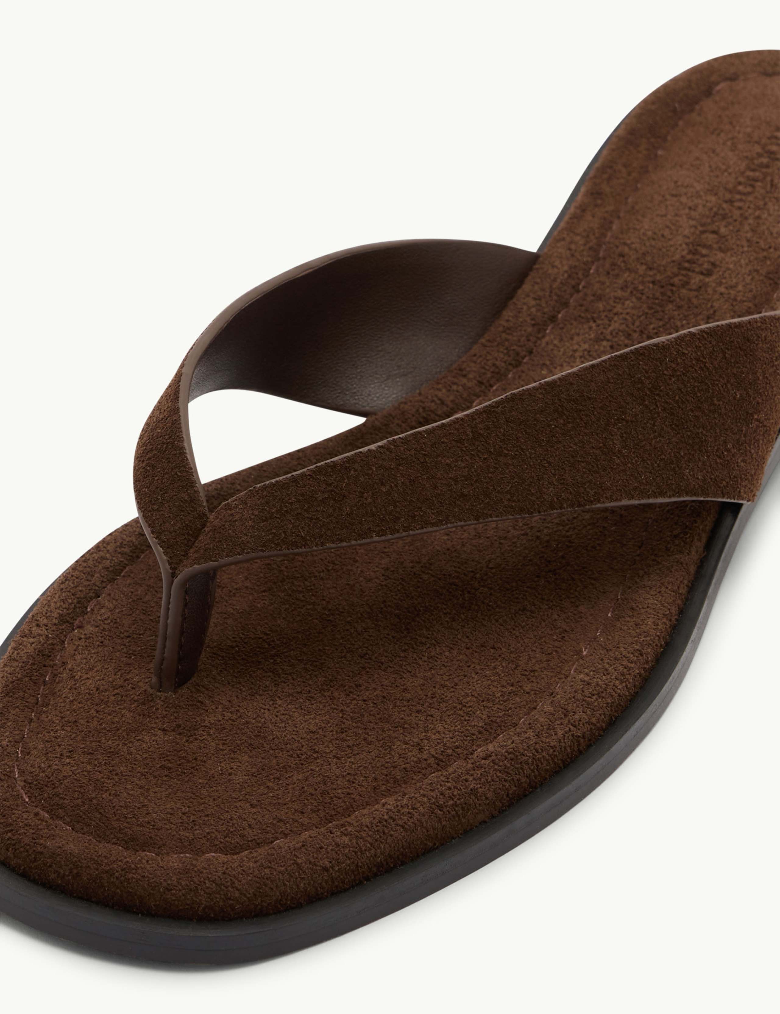 Suede Square Toe Flip Flops 4 of 4
