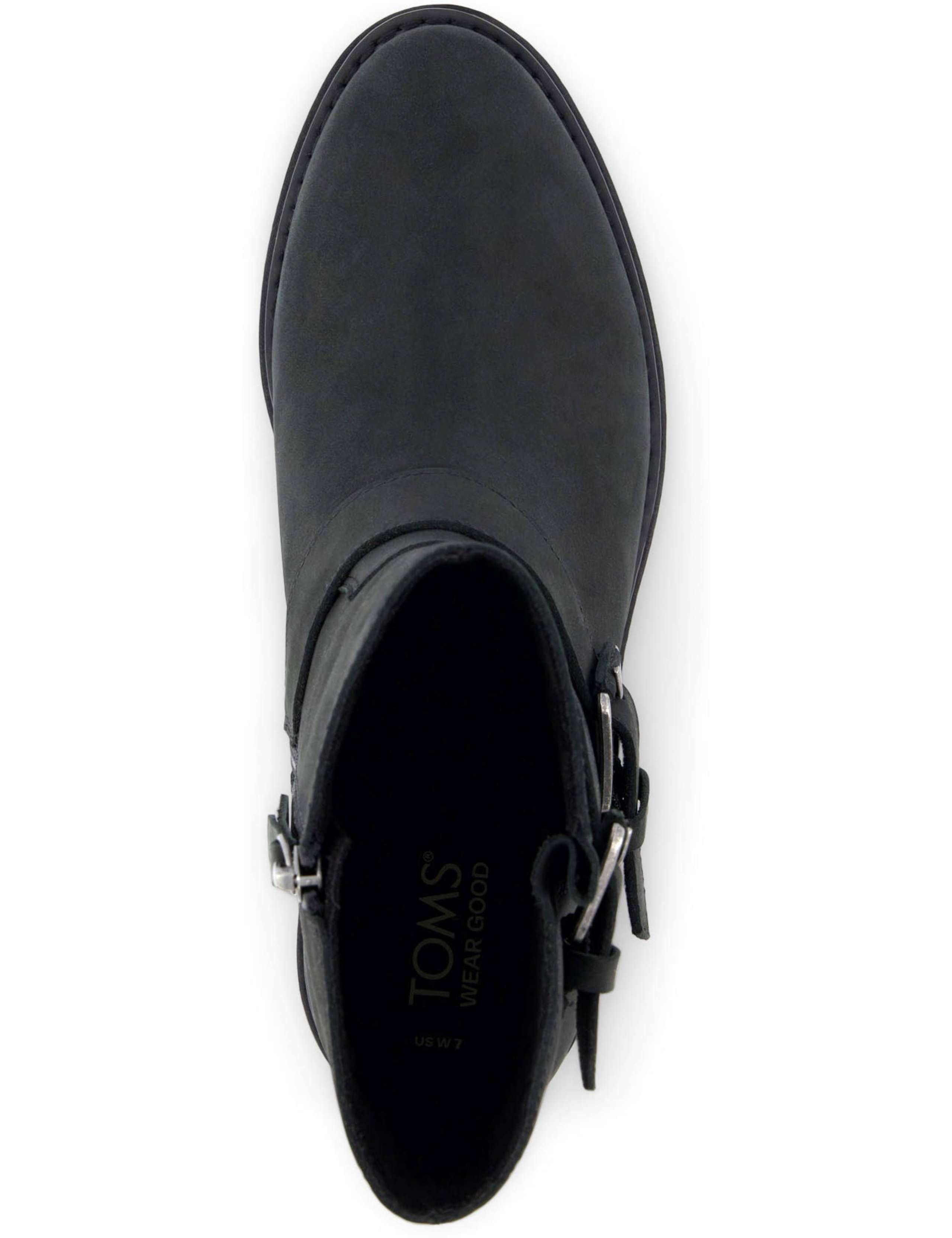 Leather Biker Buckle Flat Ankle Boots 4 of 9