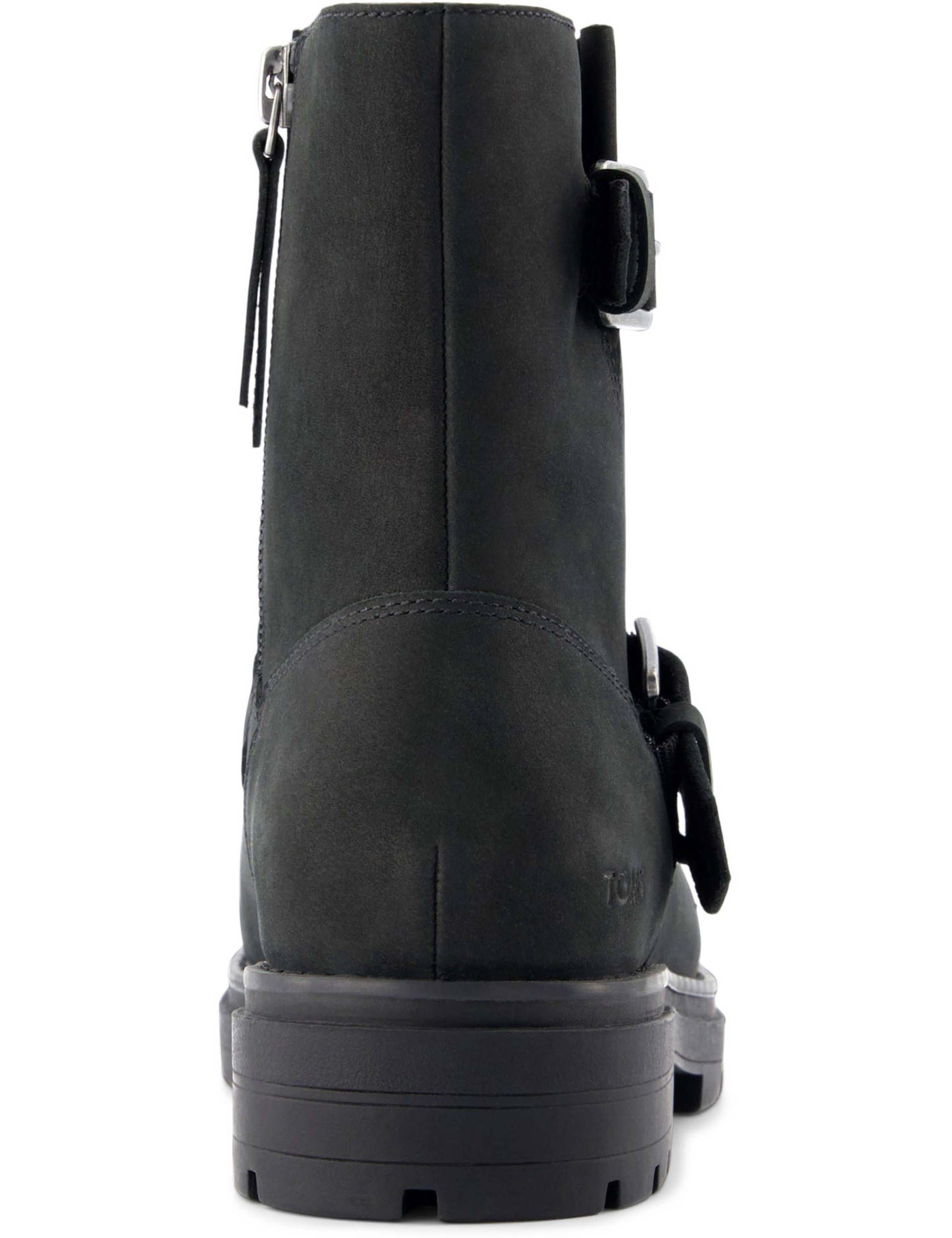 Leather Biker Buckle Flat Ankle Boots 9 of 9