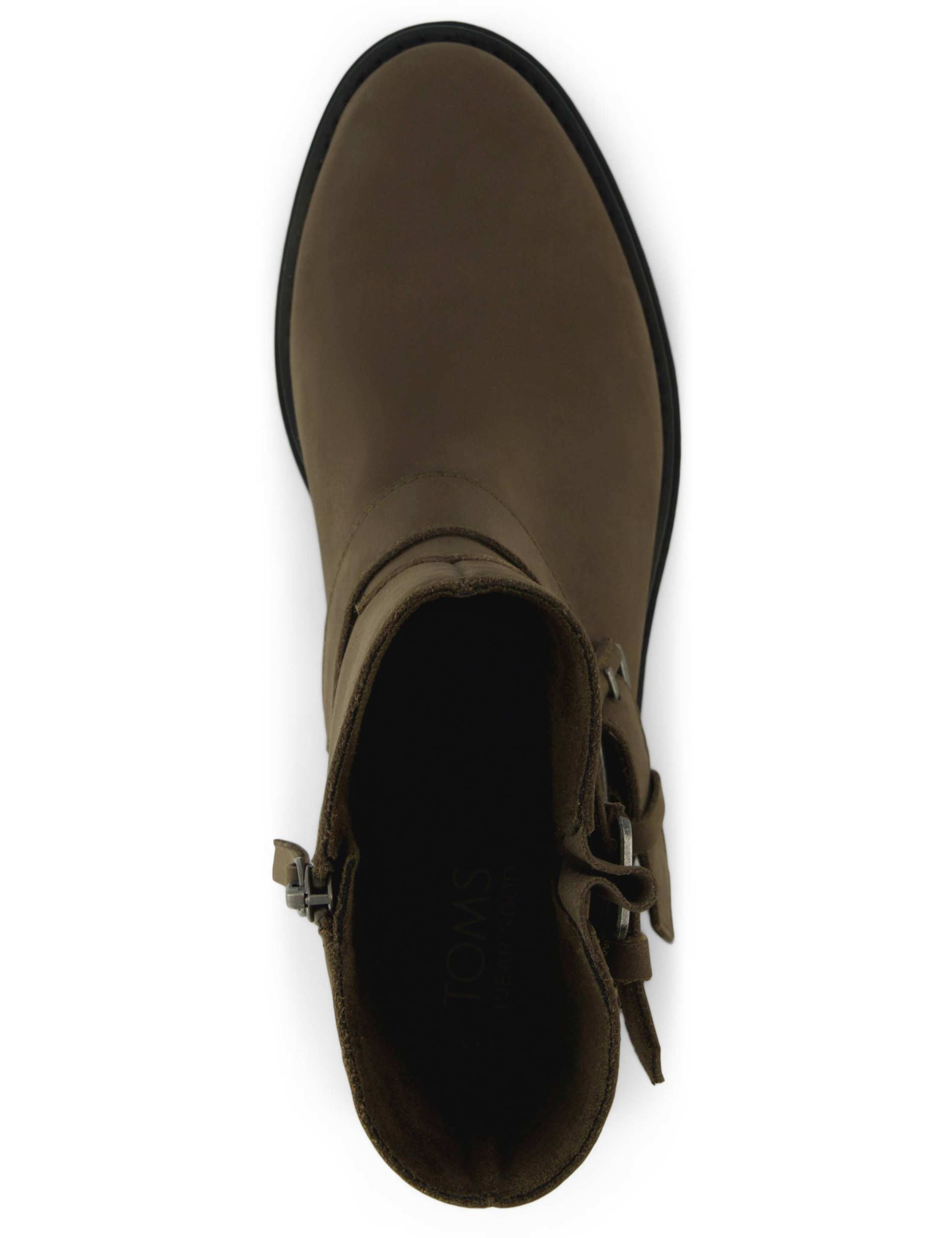 Leather Biker Buckle Flat Boots 4 of 9