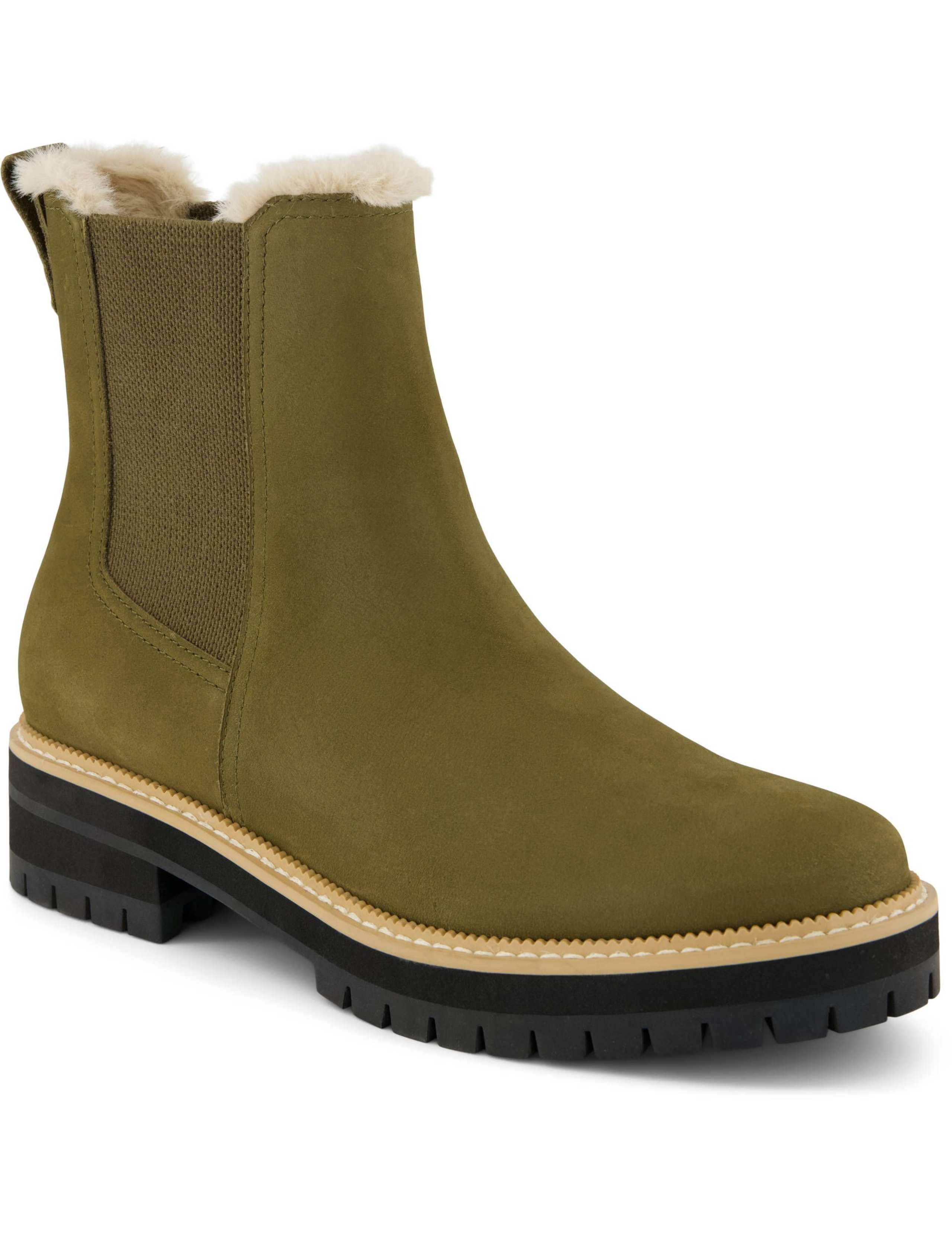 Leather Faux Fur Trim Chelsea Ankle Boots 3 of 6