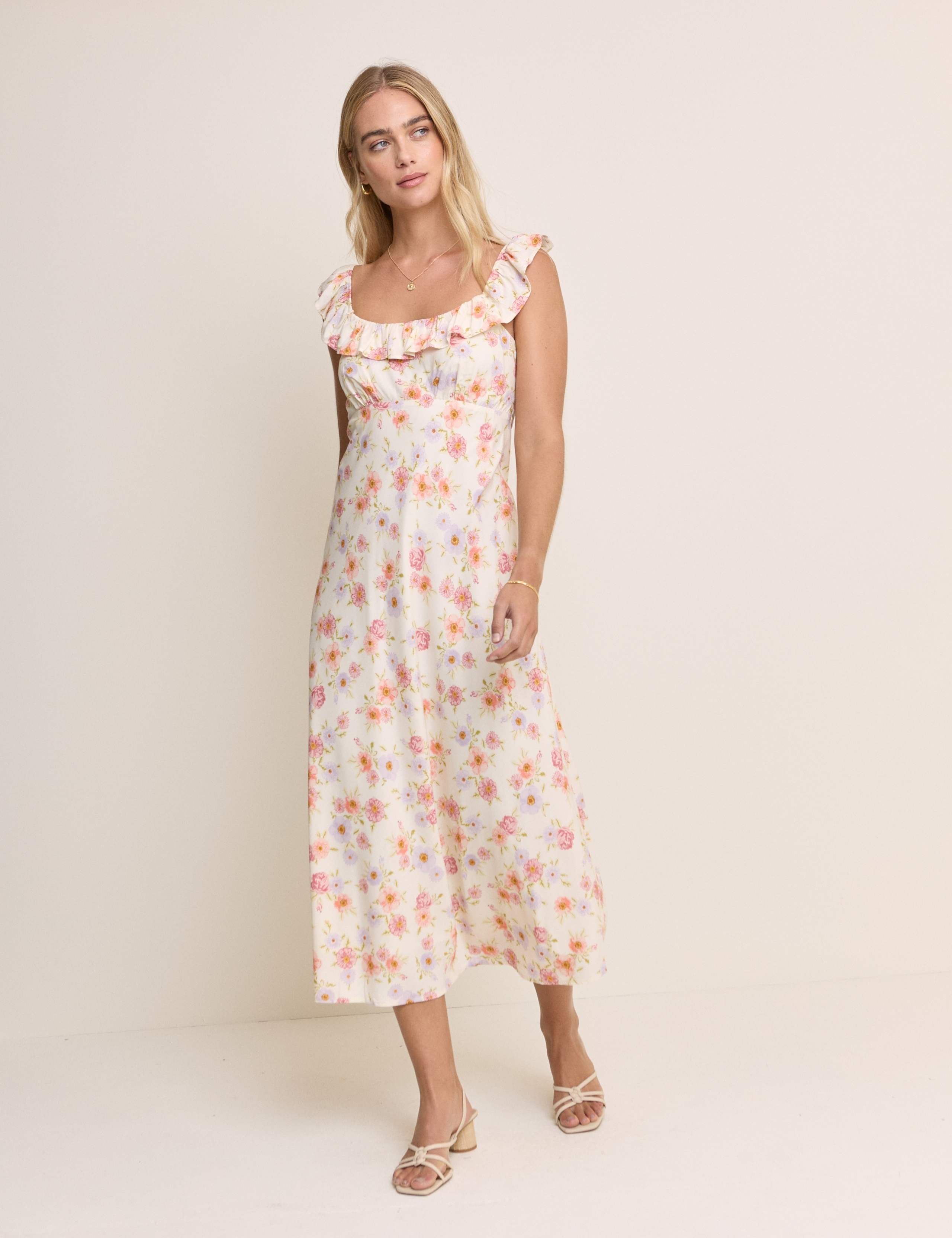 Floral Scoop Neck Midaxi Tea Dress 2 of 5