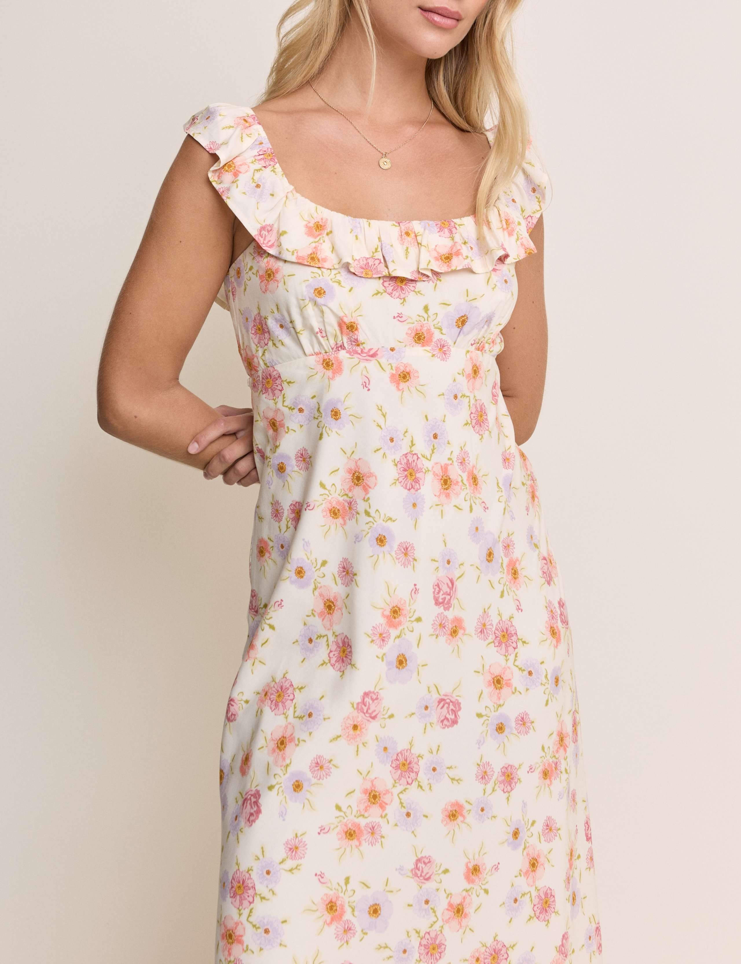 Floral Scoop Neck Midaxi Tea Dress 4 of 5