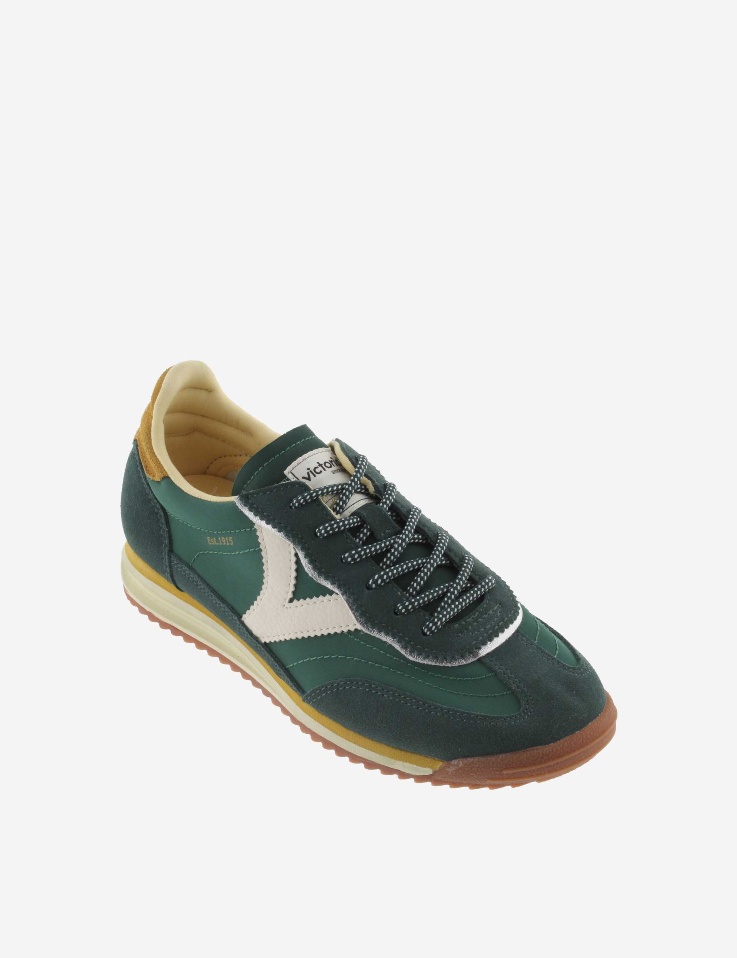 Leather Lace Up Colour Block Trainers 3 of 5