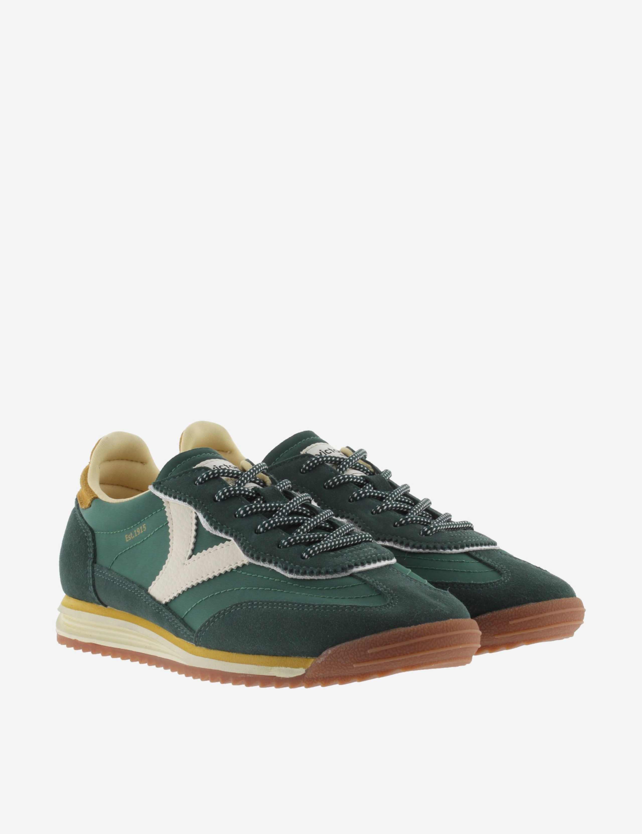 Leather Lace Up Colour Block Trainers 4 of 5