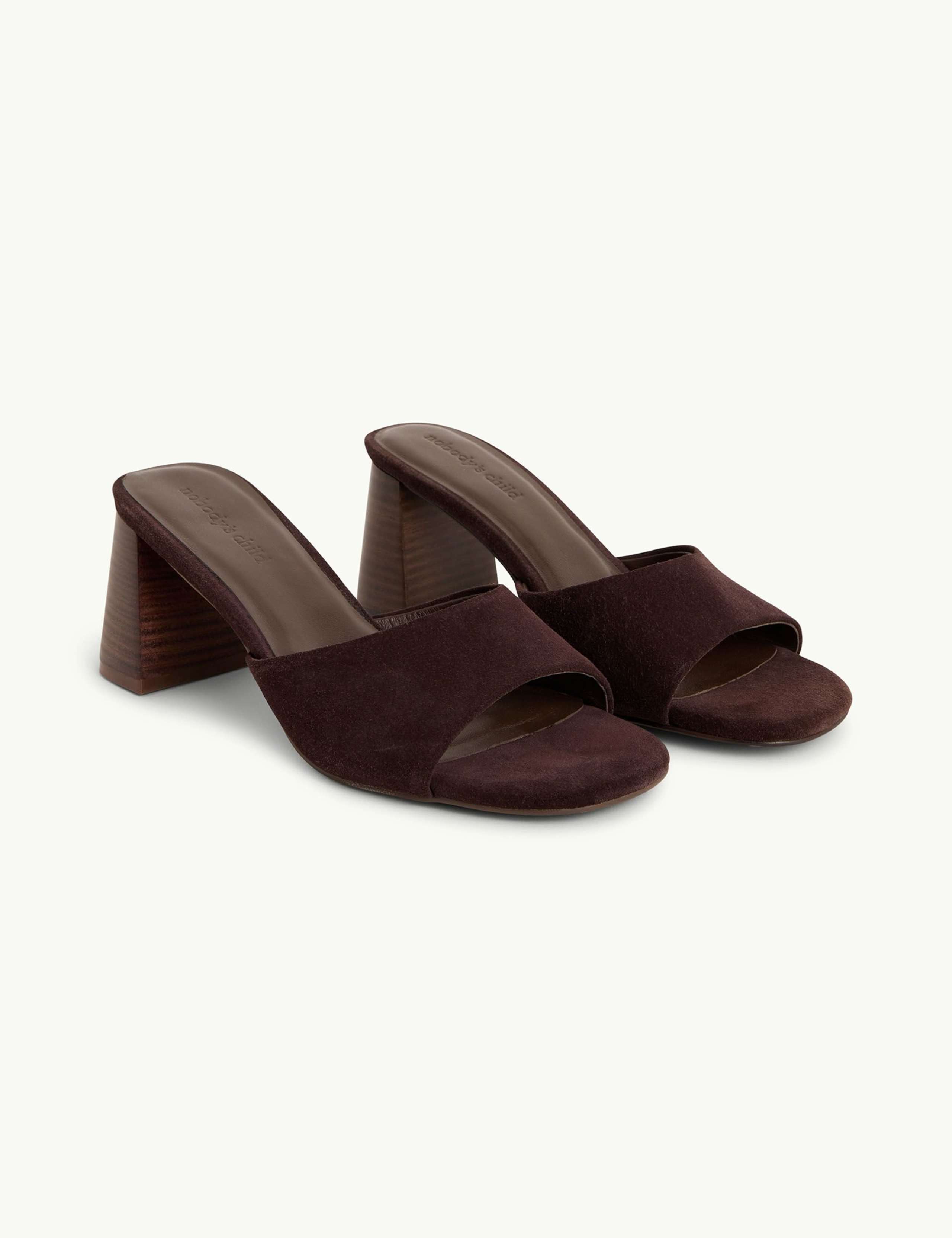 Suede Block Heel Mules 2 of 4