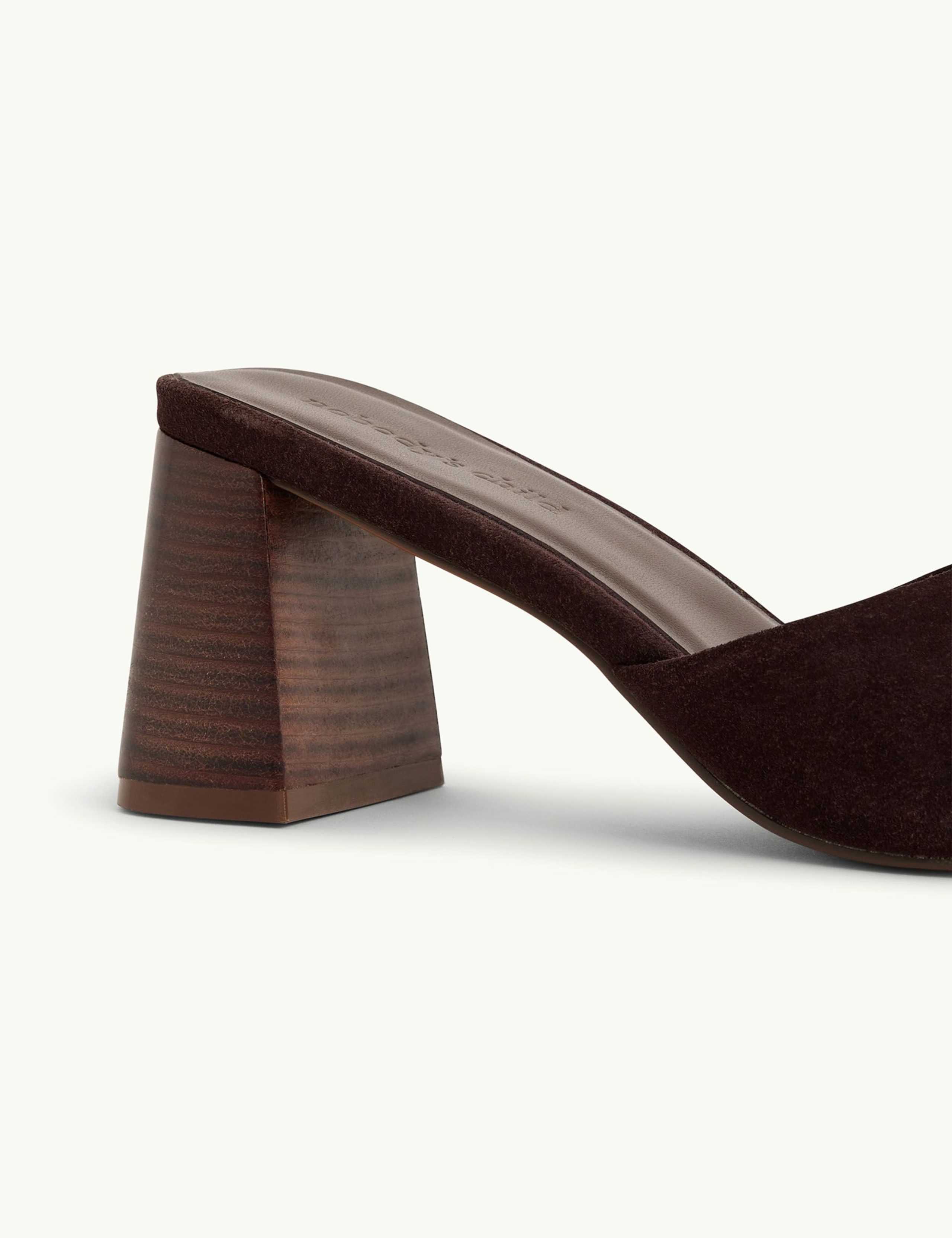 Suede Block Heel Mules 4 of 4