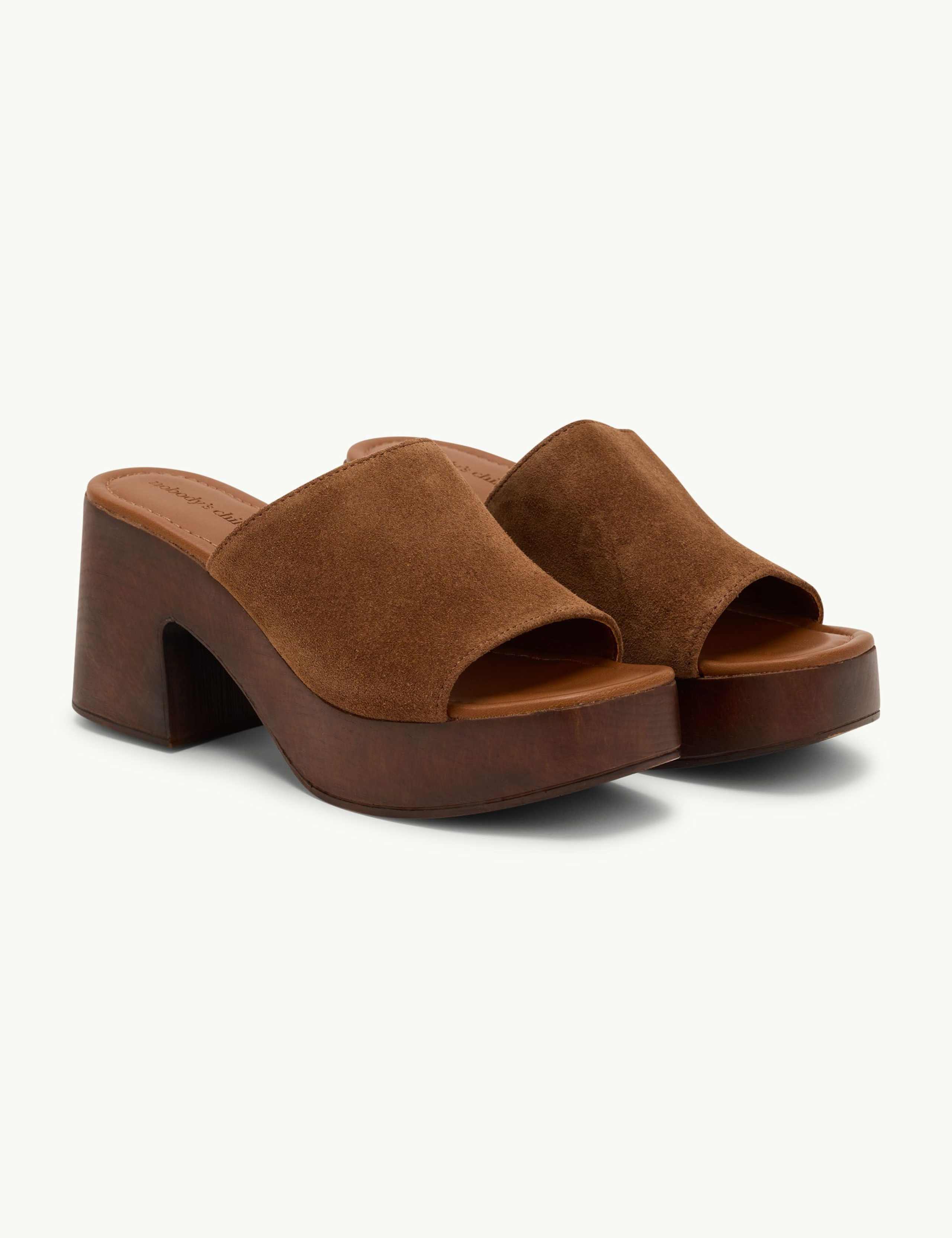 Suede Platform Peep Toe Sandals 2 of 4