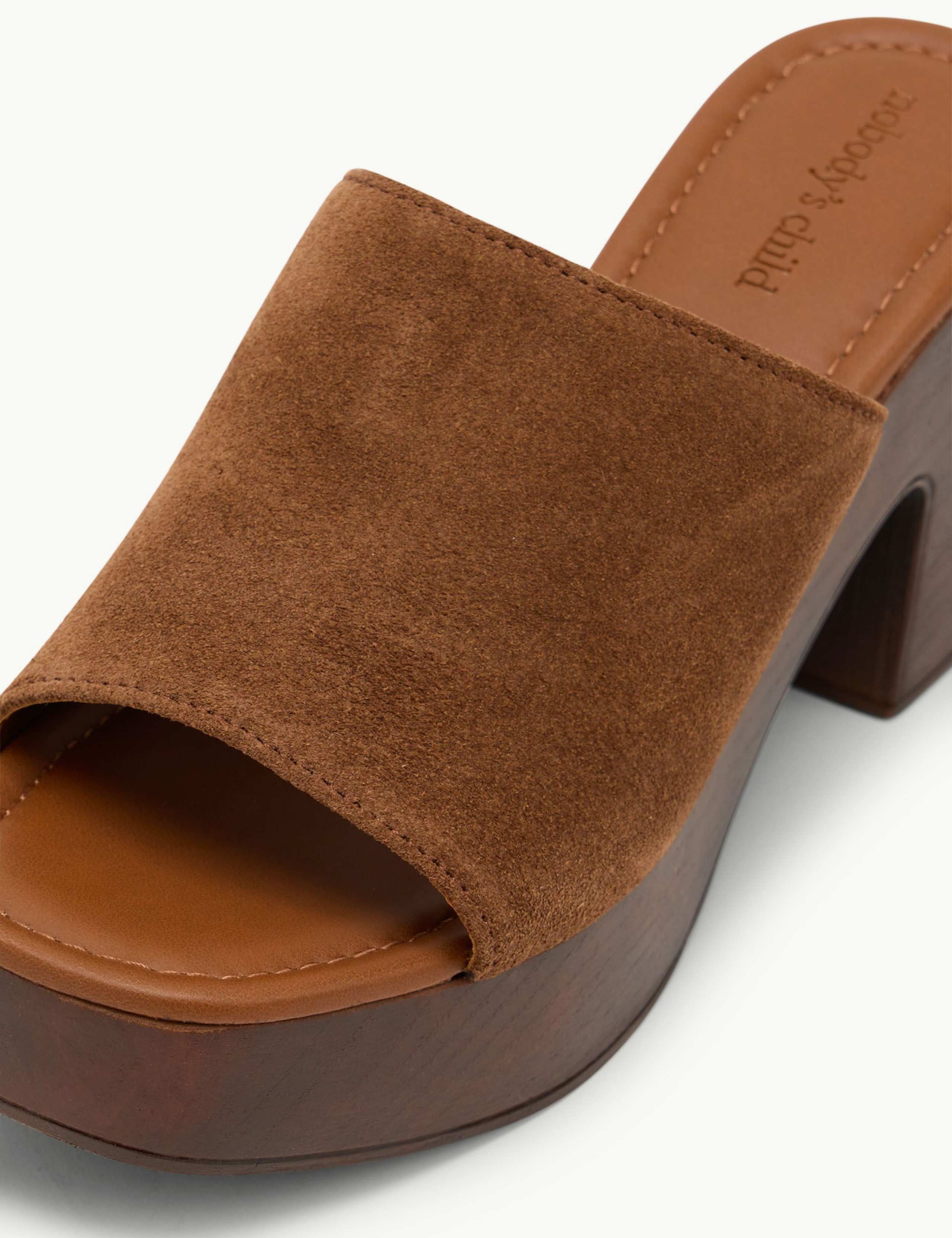 Suede Platform Peep Toe Sandals 4 of 4